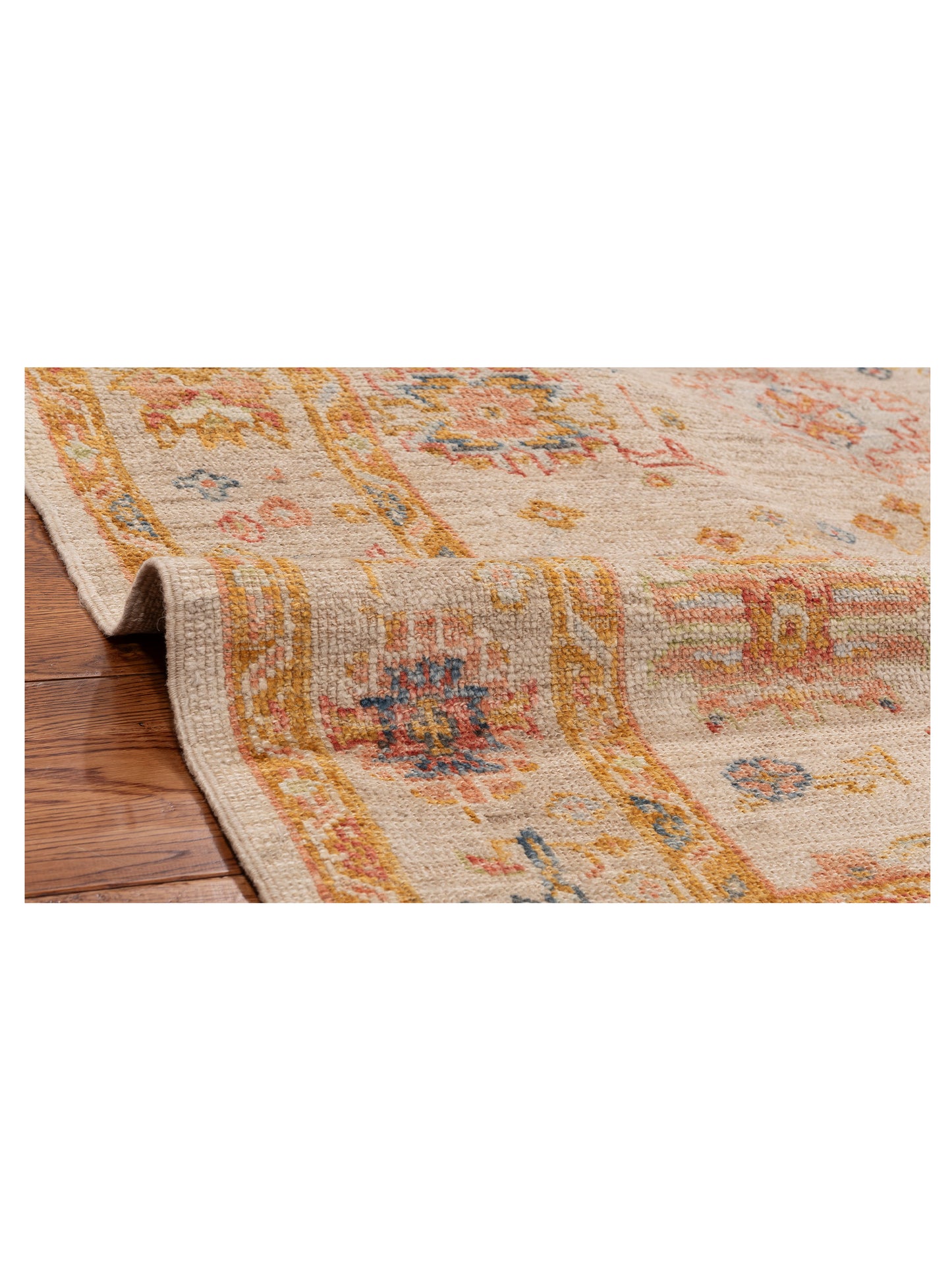 Angora Oushak 146551 Ivory Silver 5x6.7 Hand Knotted Rug