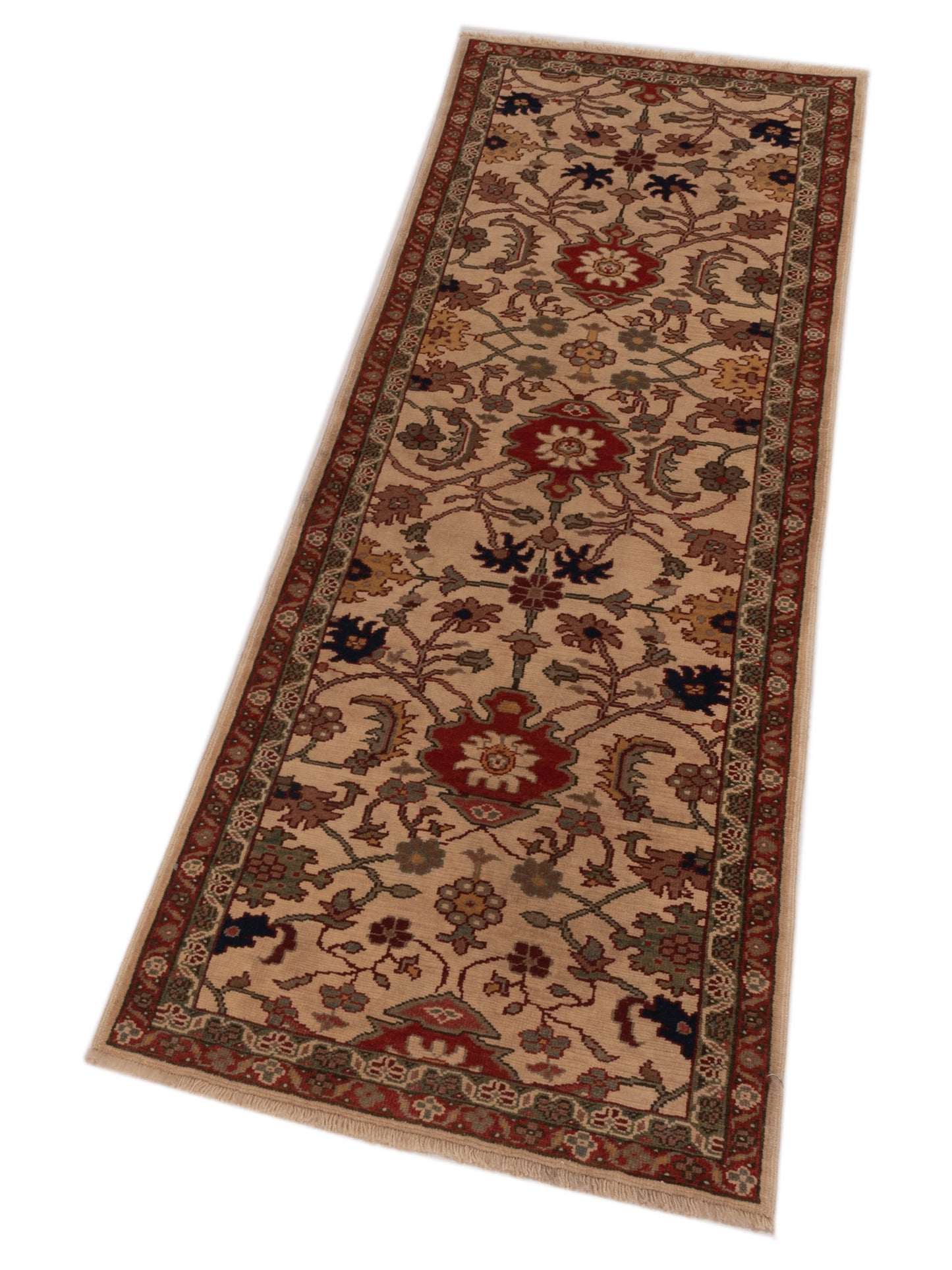 Antique Loom 147452 Ivory Red 2.9x8 Hand Knotted Rug