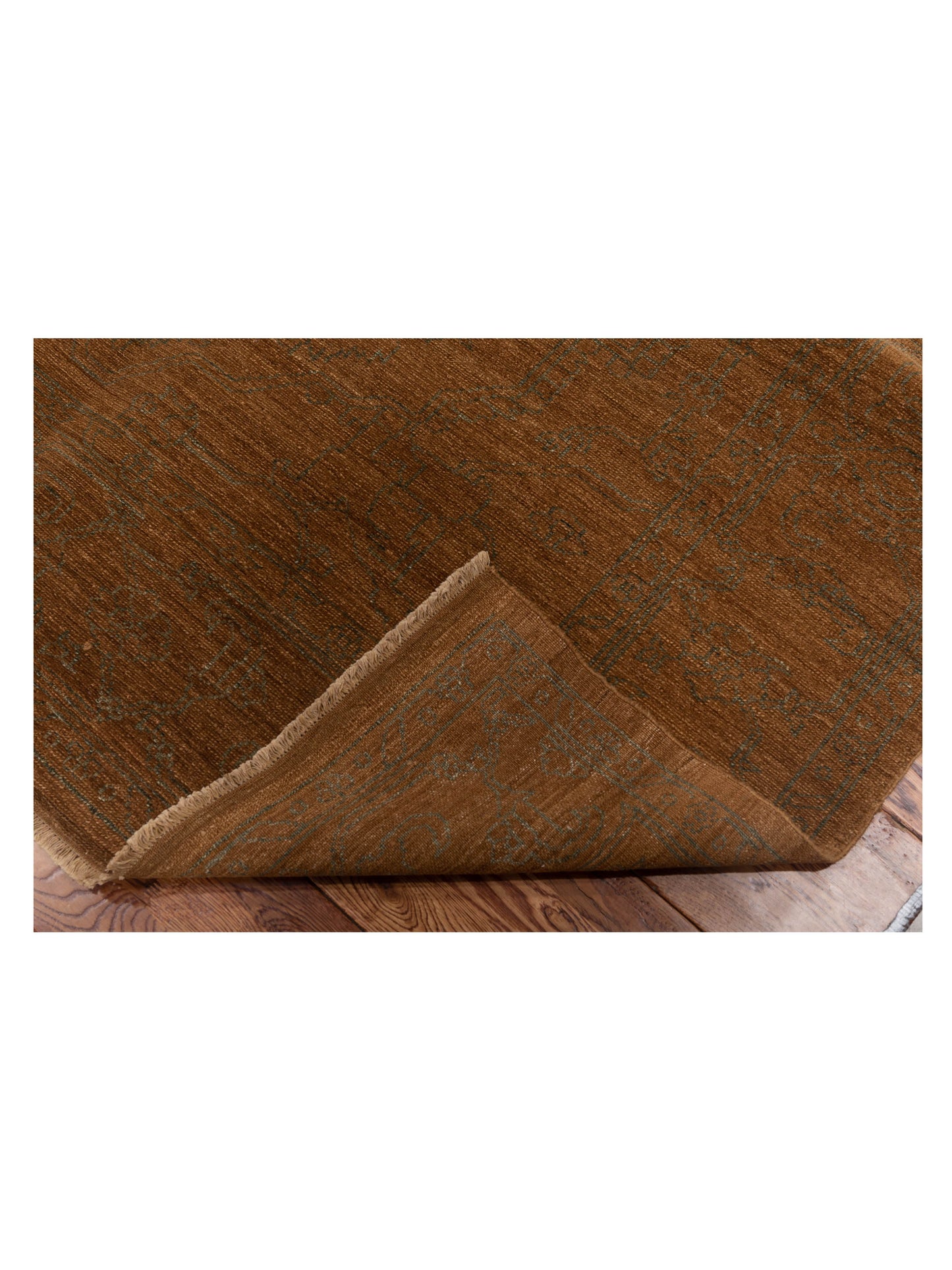 Defne Agate Brown Green 6.2x9 Hand Knotted Rug