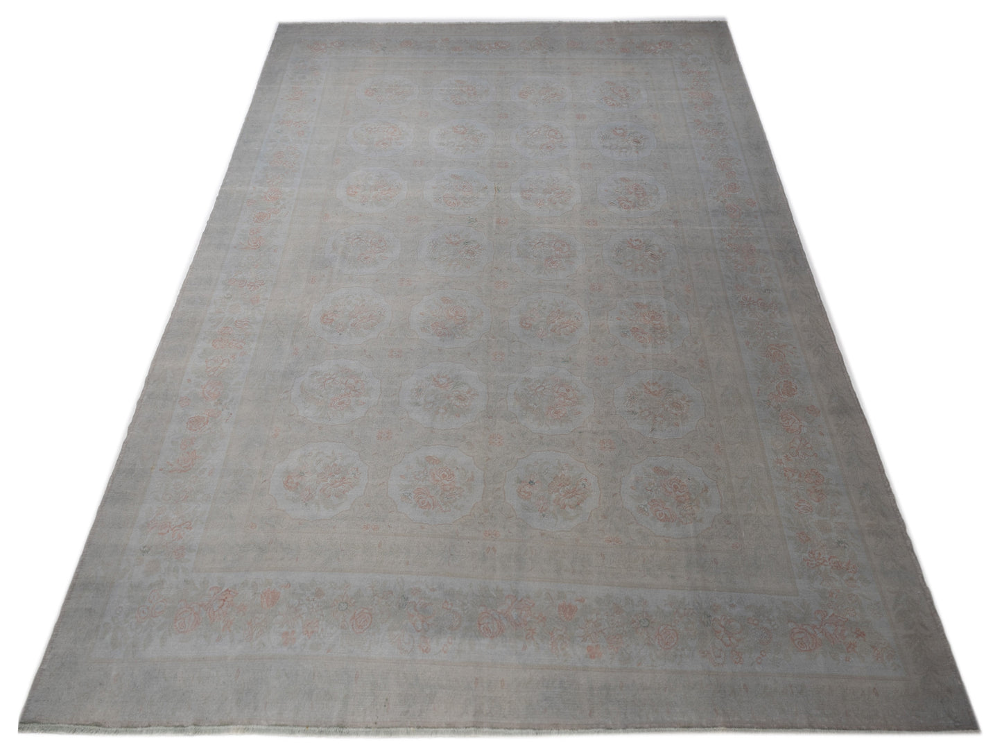 Vintage 107498 Silver 12x16.7 Hand Knotted Rug
