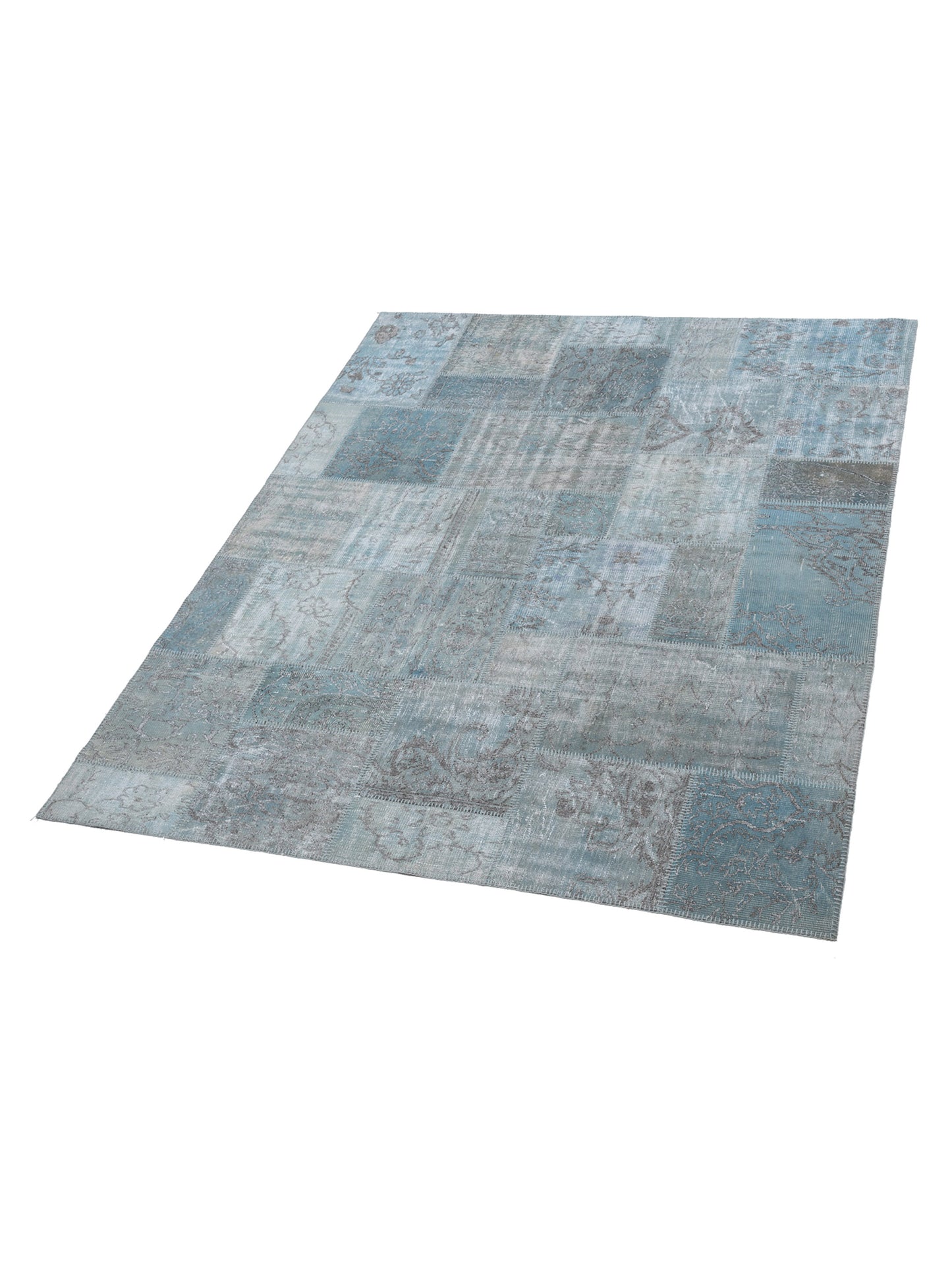Turkish Vestige Patchwork 117776 Light Blue 8x9.10 Hand Knotted Rug
