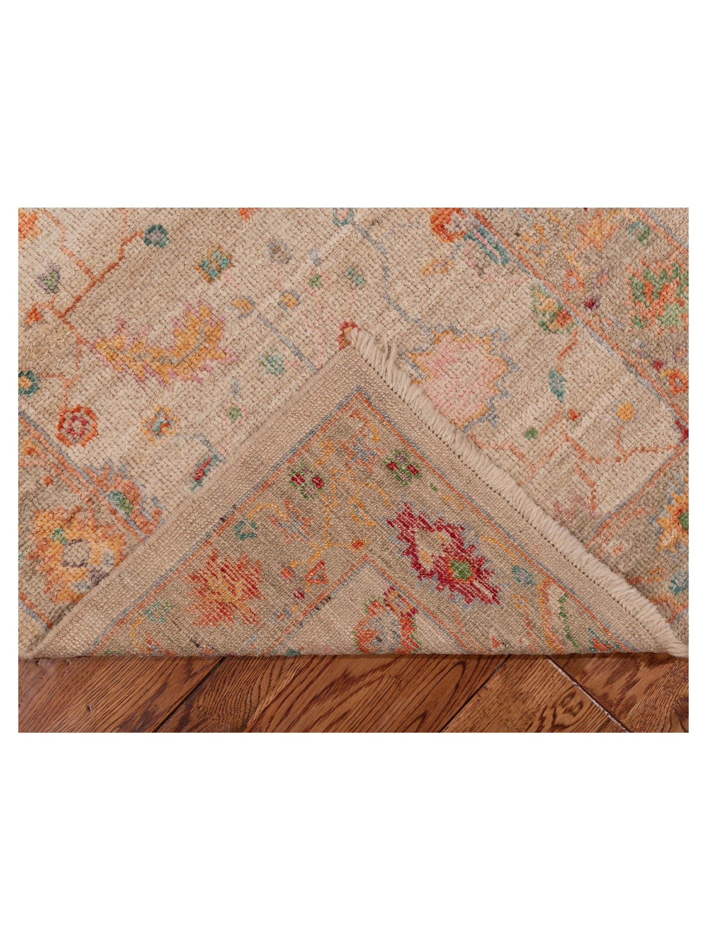 Angora Oushak 145770 Ivory Silver 2.6x11.4 Hand Knotted Rug