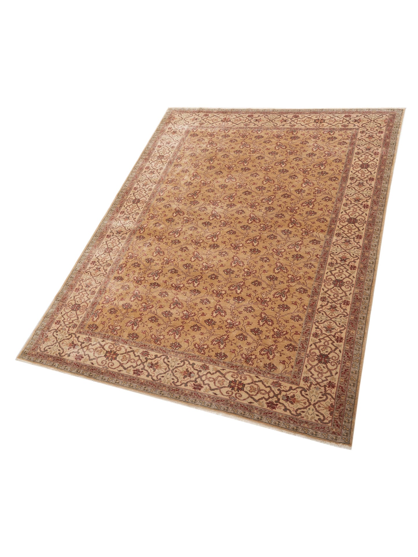 Antique Loom 107958 Gold Ivory 8.3x10.9 Hand Knotted Rug