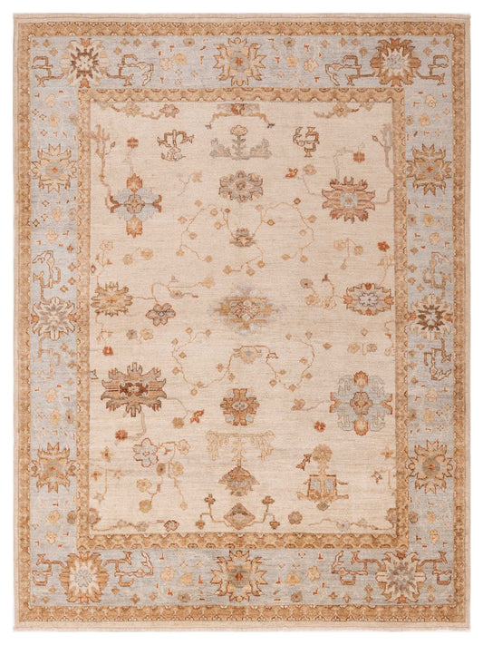 Anadol Angora Oushak  Ivory Ice Blue Traditional