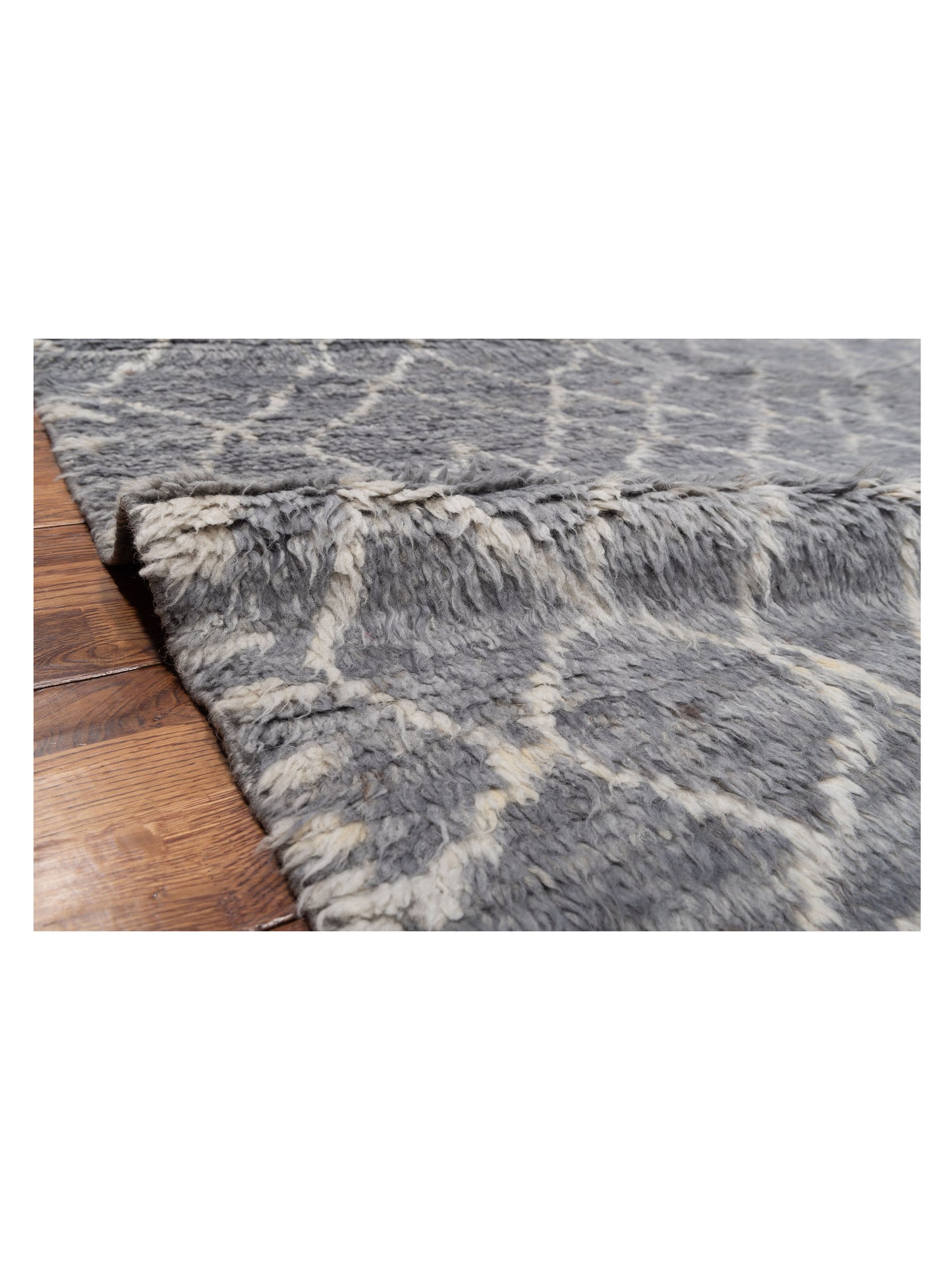 Berber Aspendos Gray Ivory 8.6x10.5 Hand Knotted Rug