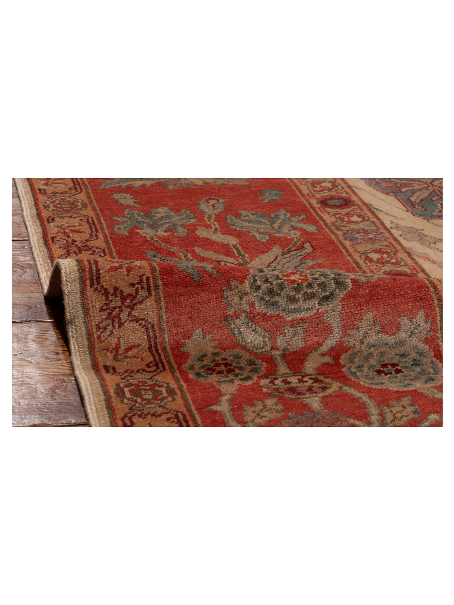 Antique Loom 108038 Ivory Rust 10.5x14.7 Hand Knotted Rug