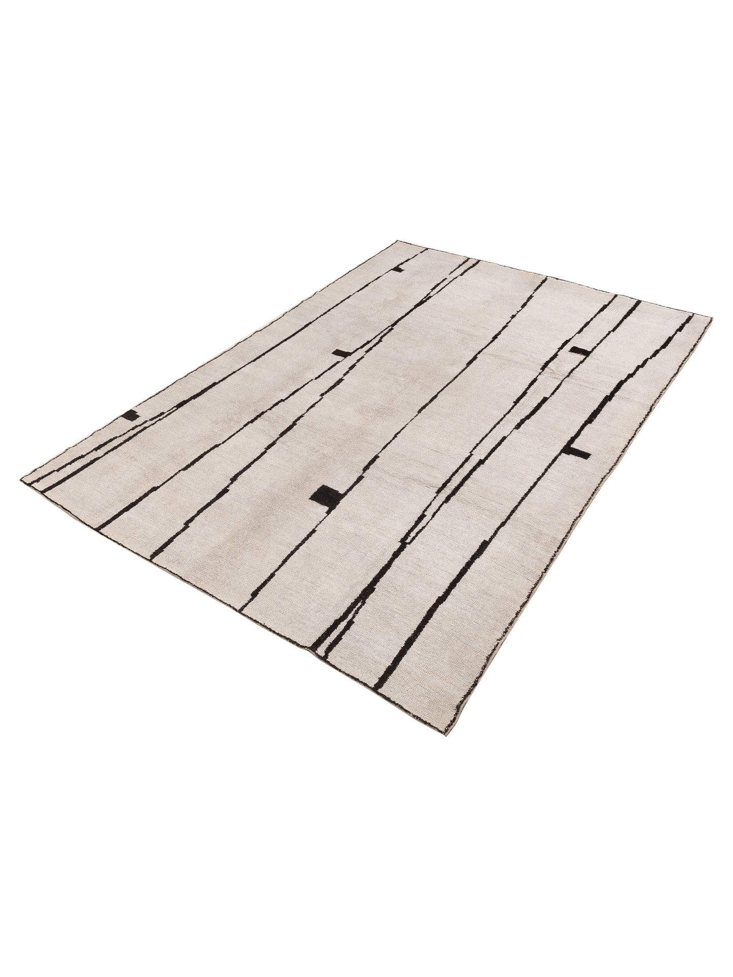Aladdin 151049 Ivory Black 9x12.4 Hand Woven Rug