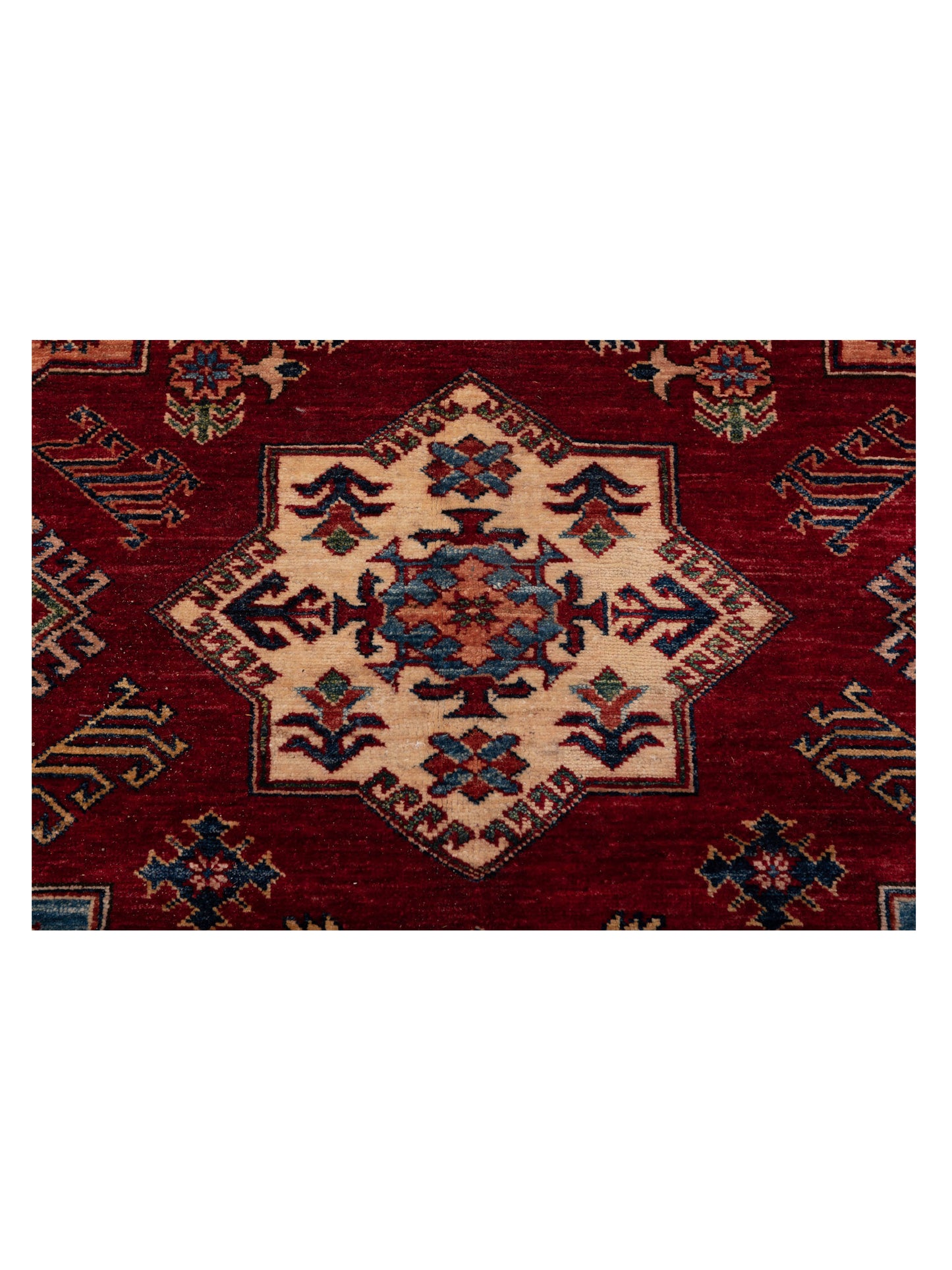 Artisan Kazak 145991 Red Ivory 13.2x17.4 Hand Knotted Rug
