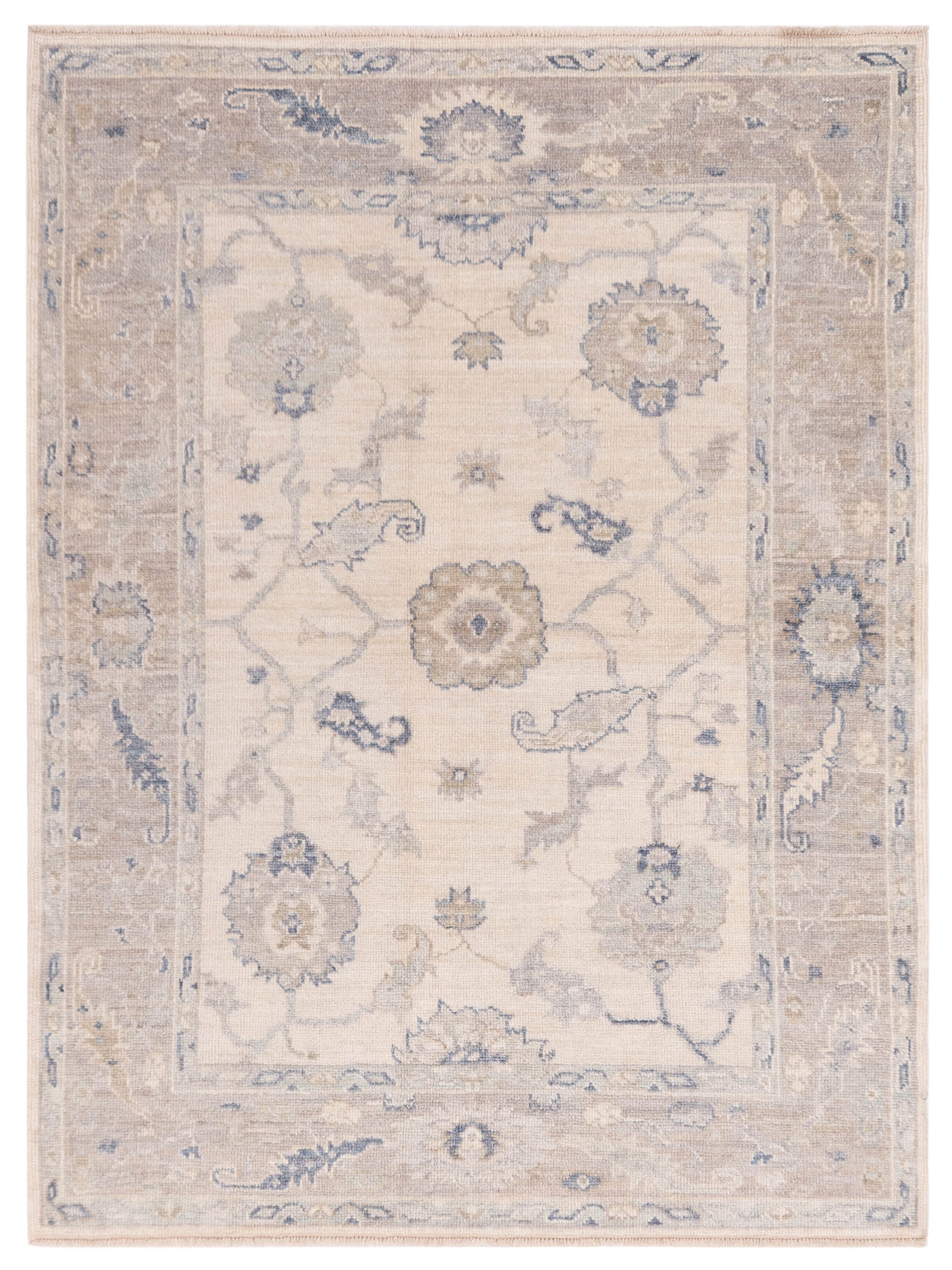Anadol Angora Oushak  Ivory Brown Traditional