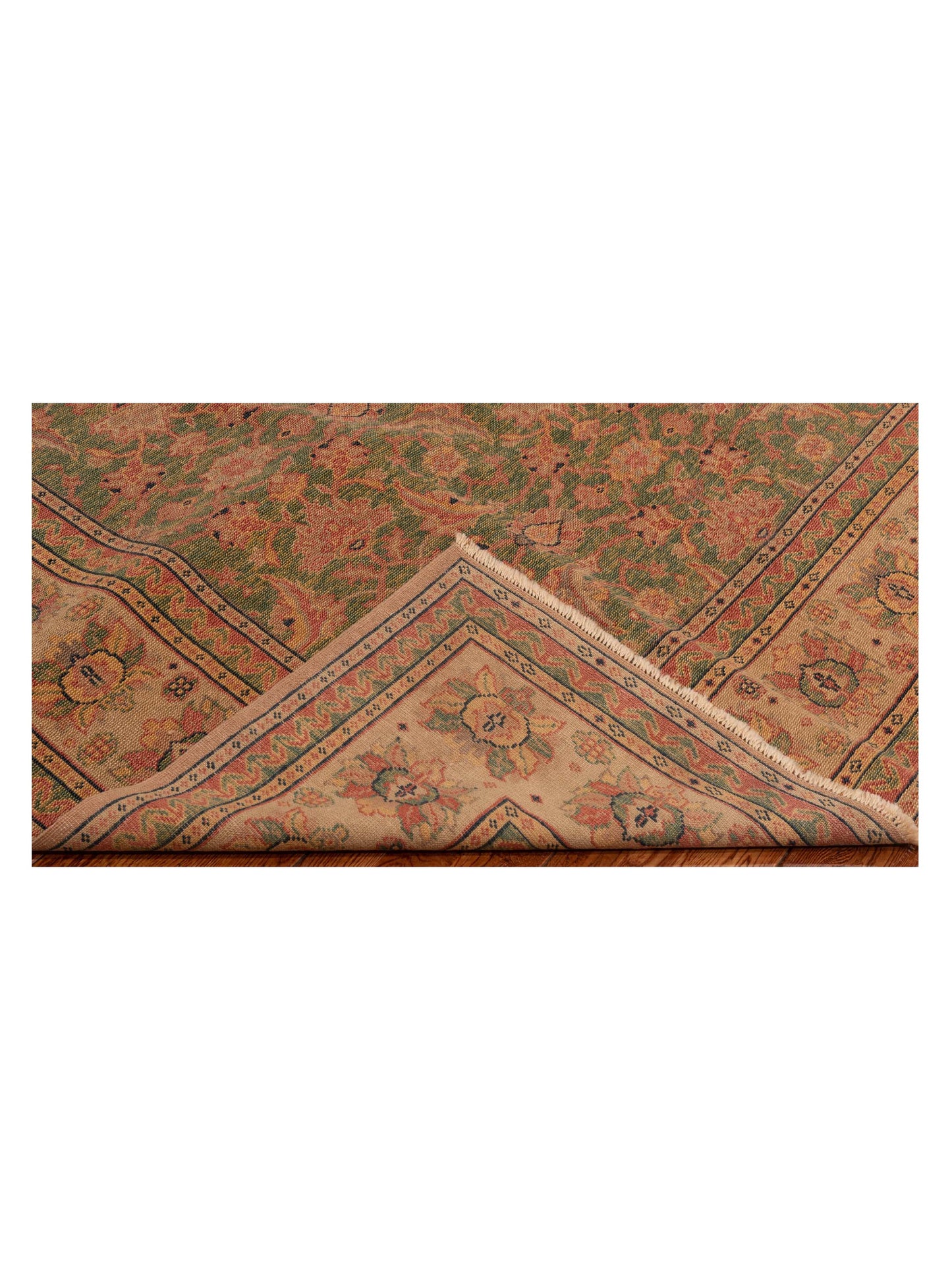 Antique Loom 147464 Green Beige 6.10x9.7 Hand Knotted Rug