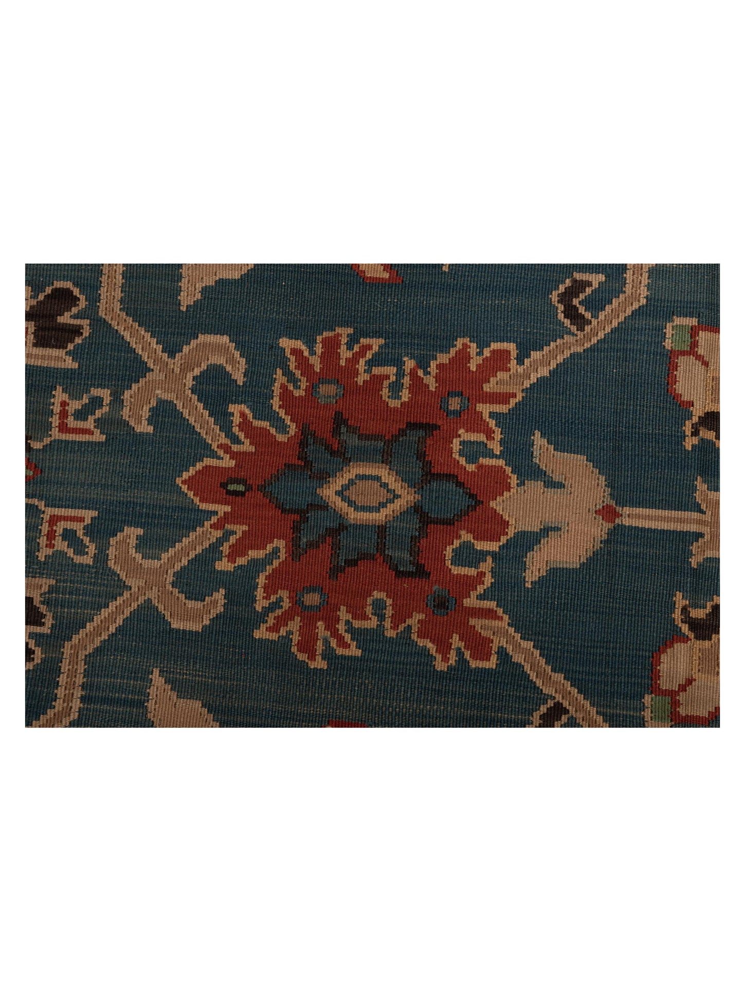 Transilvanian Kilim 69997 Blue Red 9.2x11.10 Hand Woven Rug