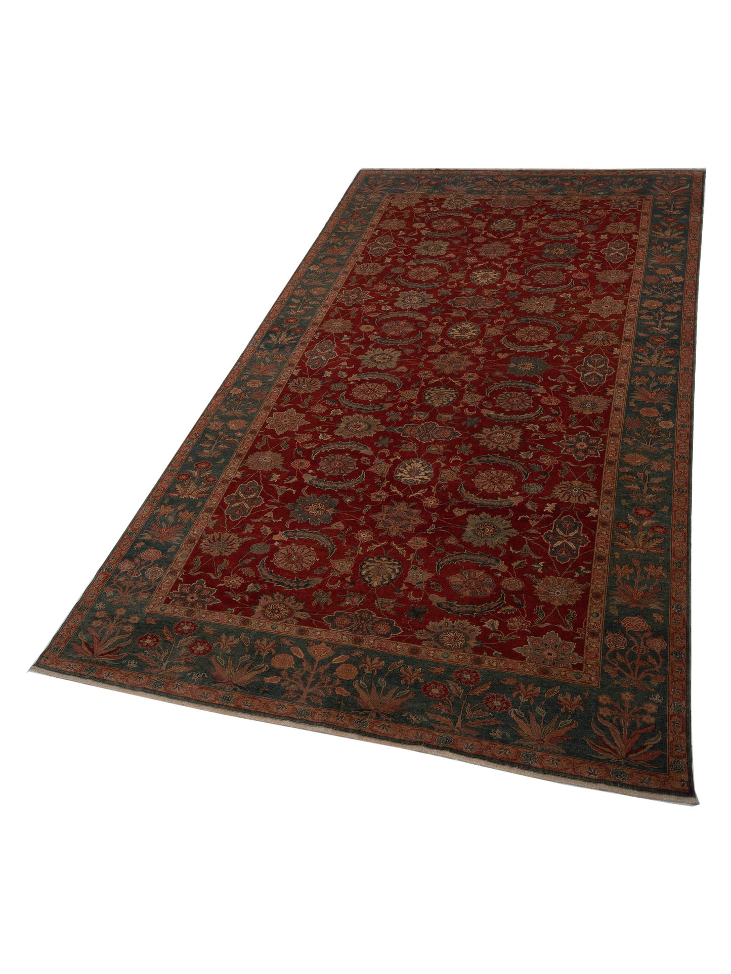 Antique Loom 108181 Red Blue 10.3x17.1 Hand Knotted Rug