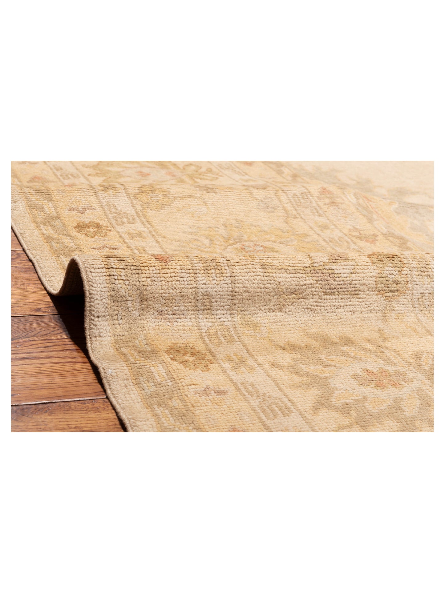 Angora Oushak 90619 Silver Gold 12.6x18.1 Hand Knotted Rug