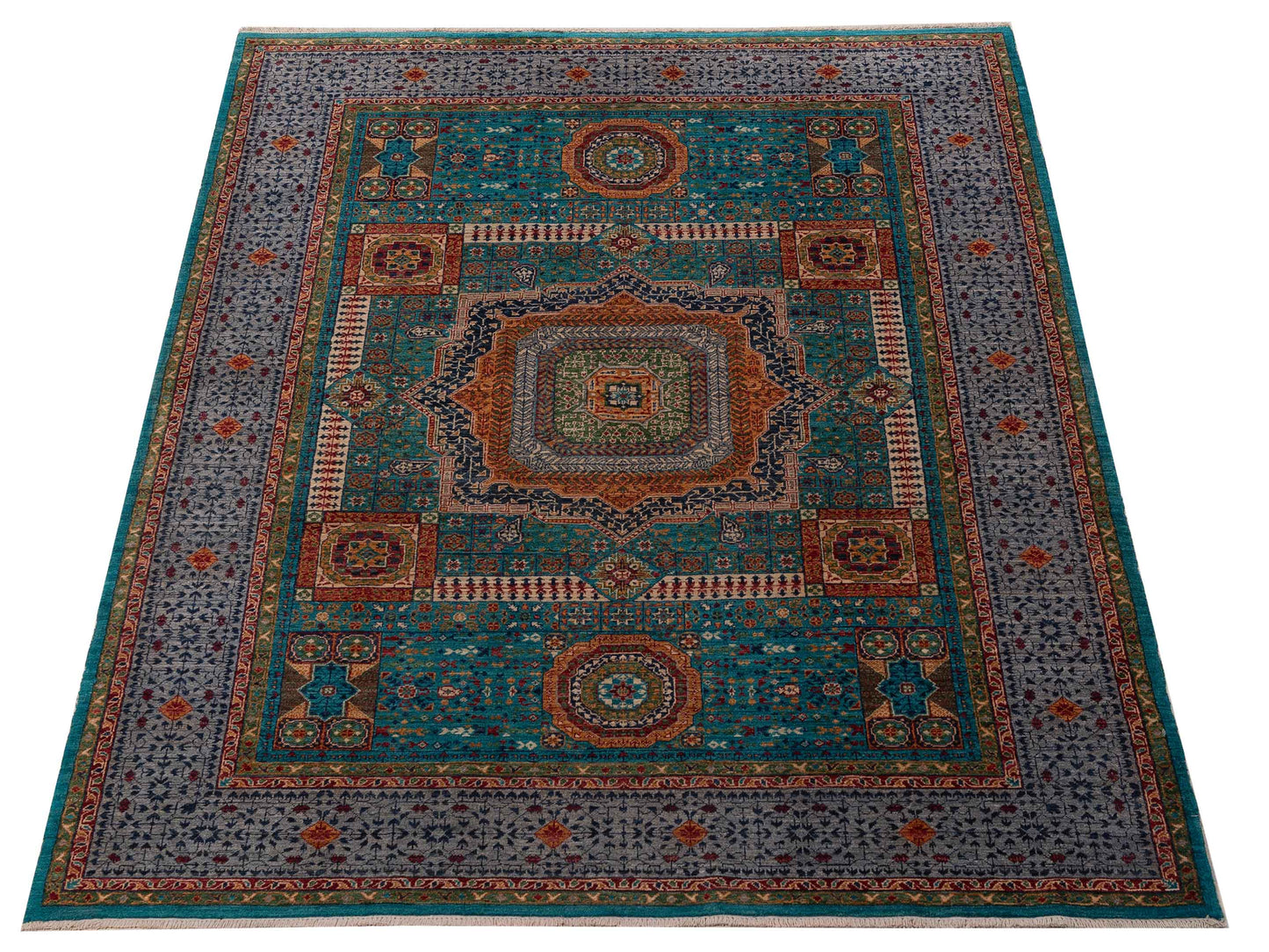 Artisan Mamluk 154734 Blue Gray 5.9x7.11 Hand Knotted Rug