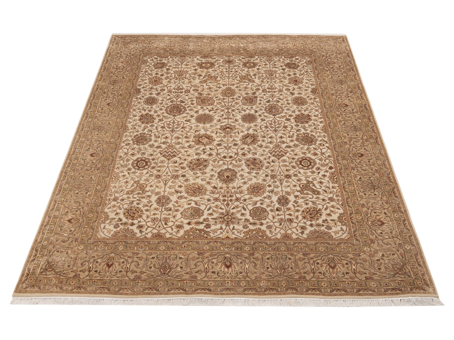 Imperial Silk 153362 Cream Gold 7.9x10 Hand Knotted Rug