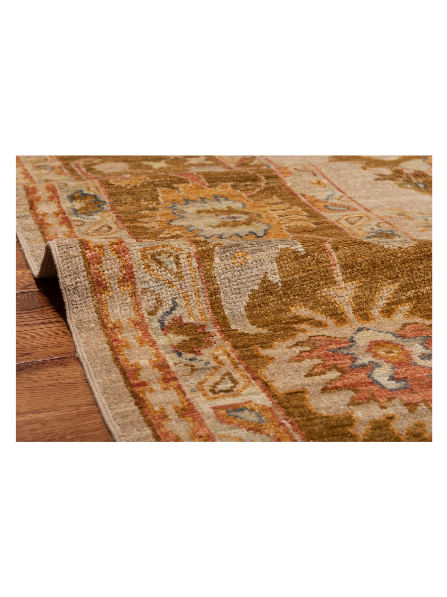Angora Oushak 144633 Silver Mustard 10.4x13.10 Hand Knotted Rug