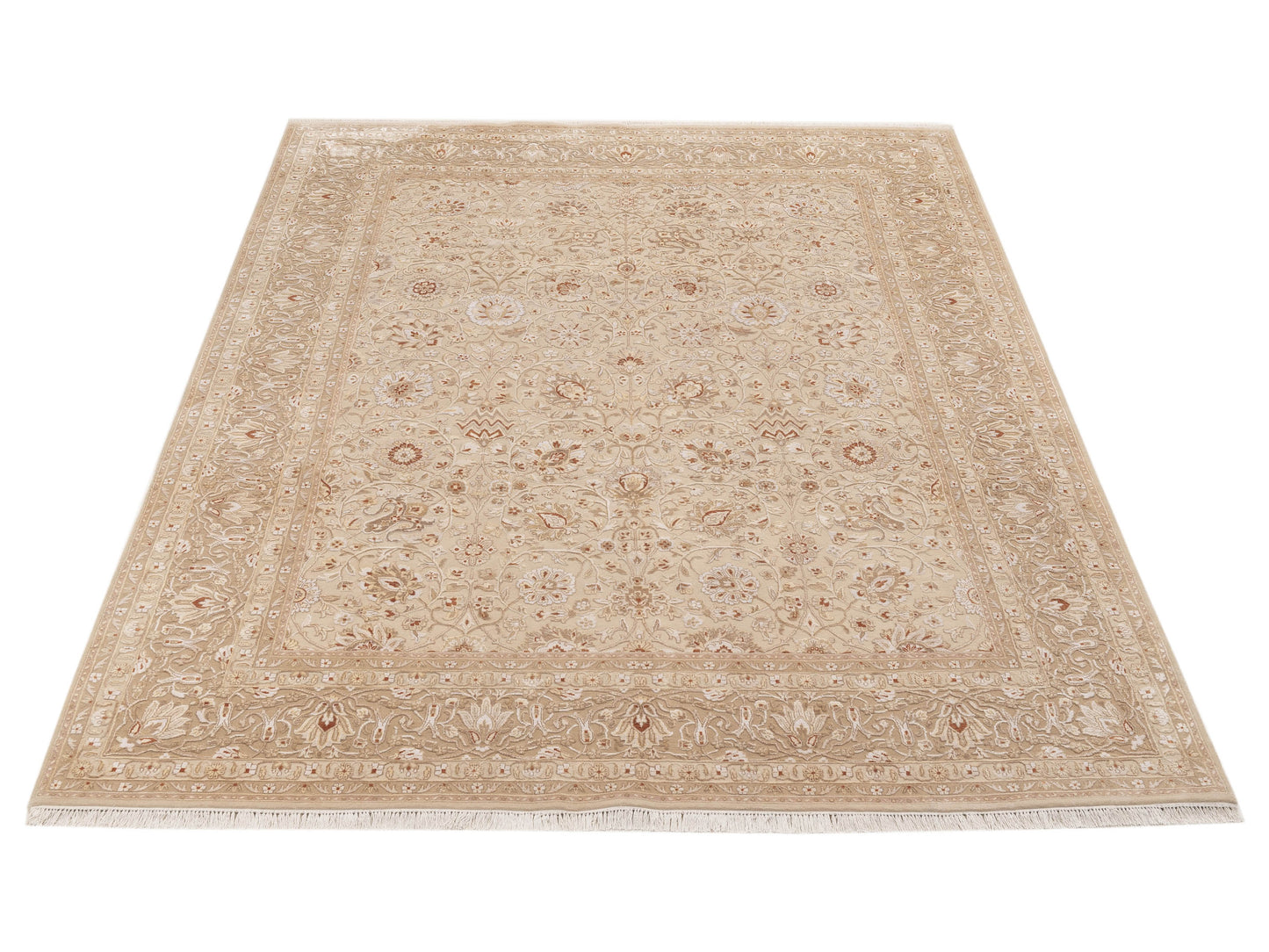 Imperial Silk 153361 Cream Gold 8.2x10.2 Hand Knotted Rug