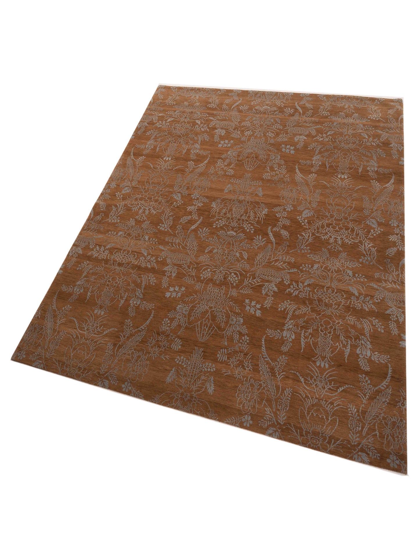 Nepalese 104155 Brown Brown 9x12 Hand Knotted Rug