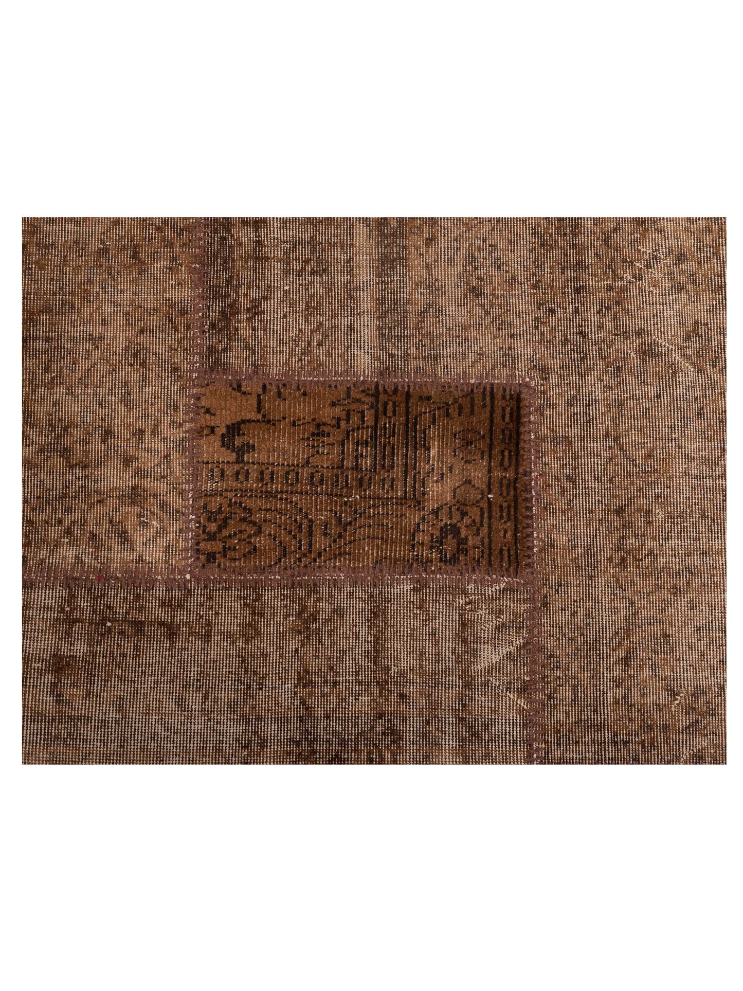 Turkish Vestige Patchwork 108976 Brown 8.3x9.10 Hand Knotted Rug
