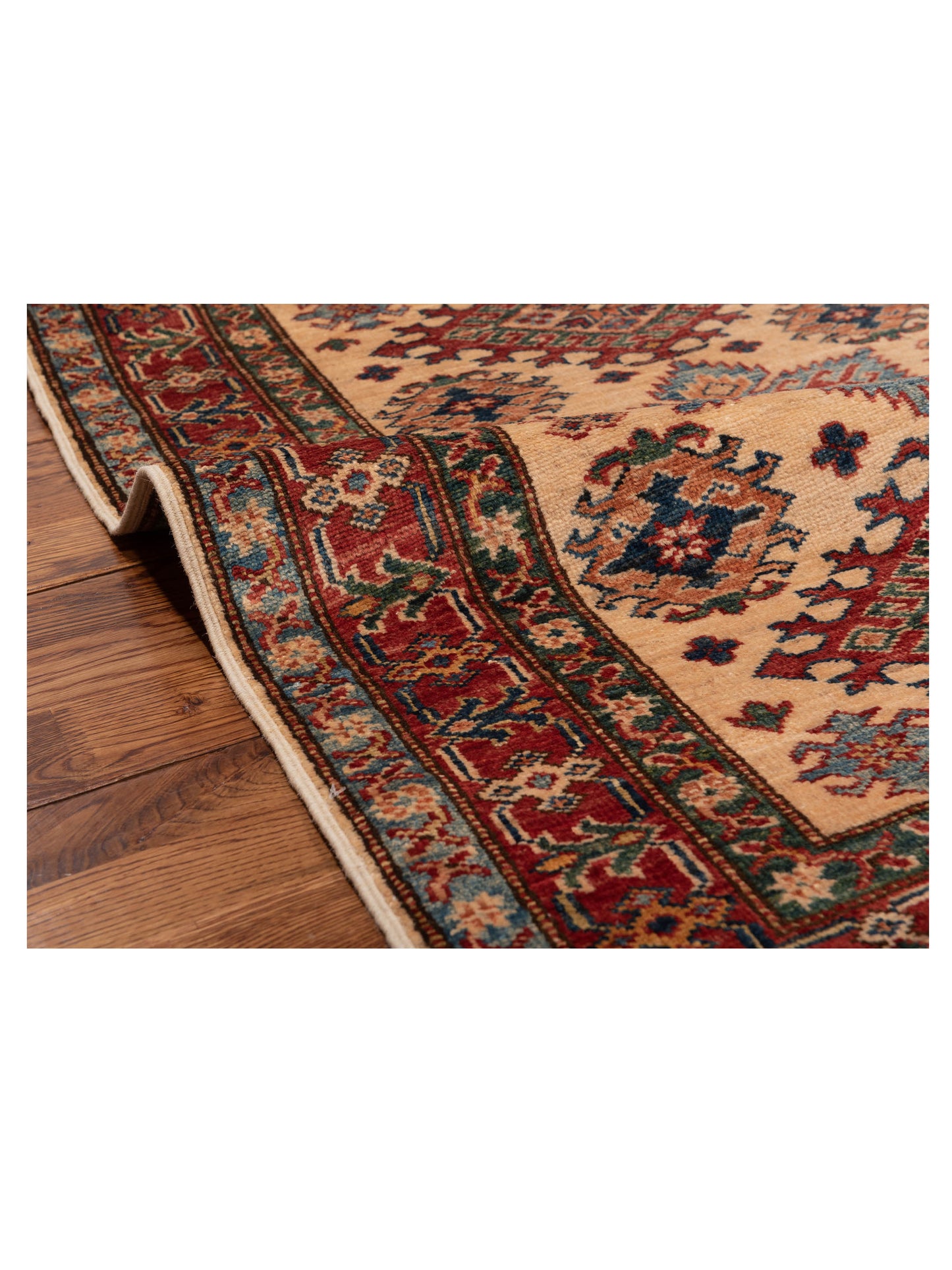 Artisan Kazak 148907 Ivory Red 2.1x3.9 Hand Knotted Rug