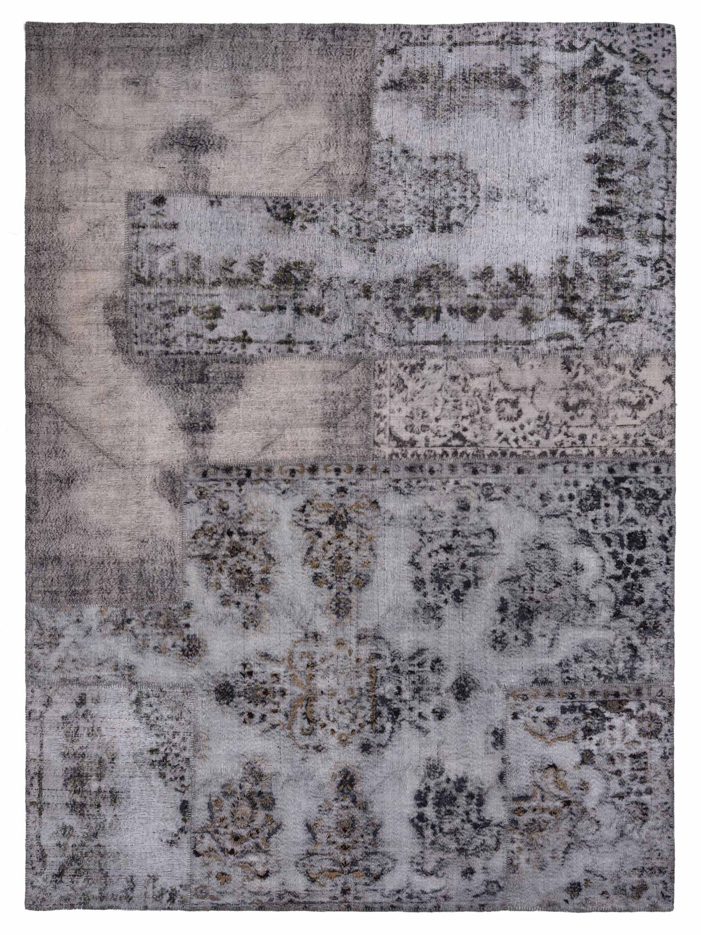 Pasha Turkish Vestige Patchwork  Gray  Contemporary