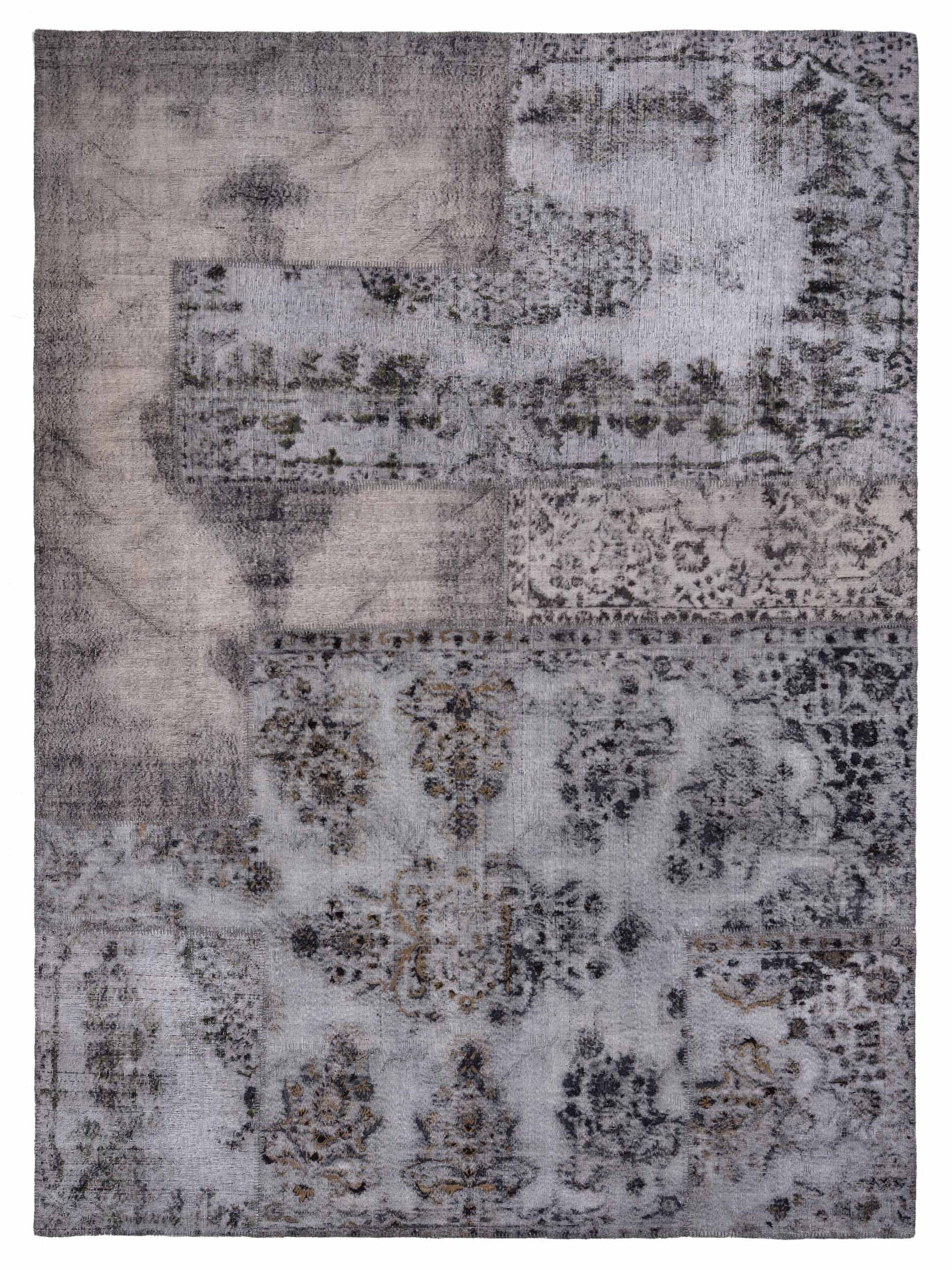 Pasha Turkish Vestige Patchwork  Gray  Contemporary