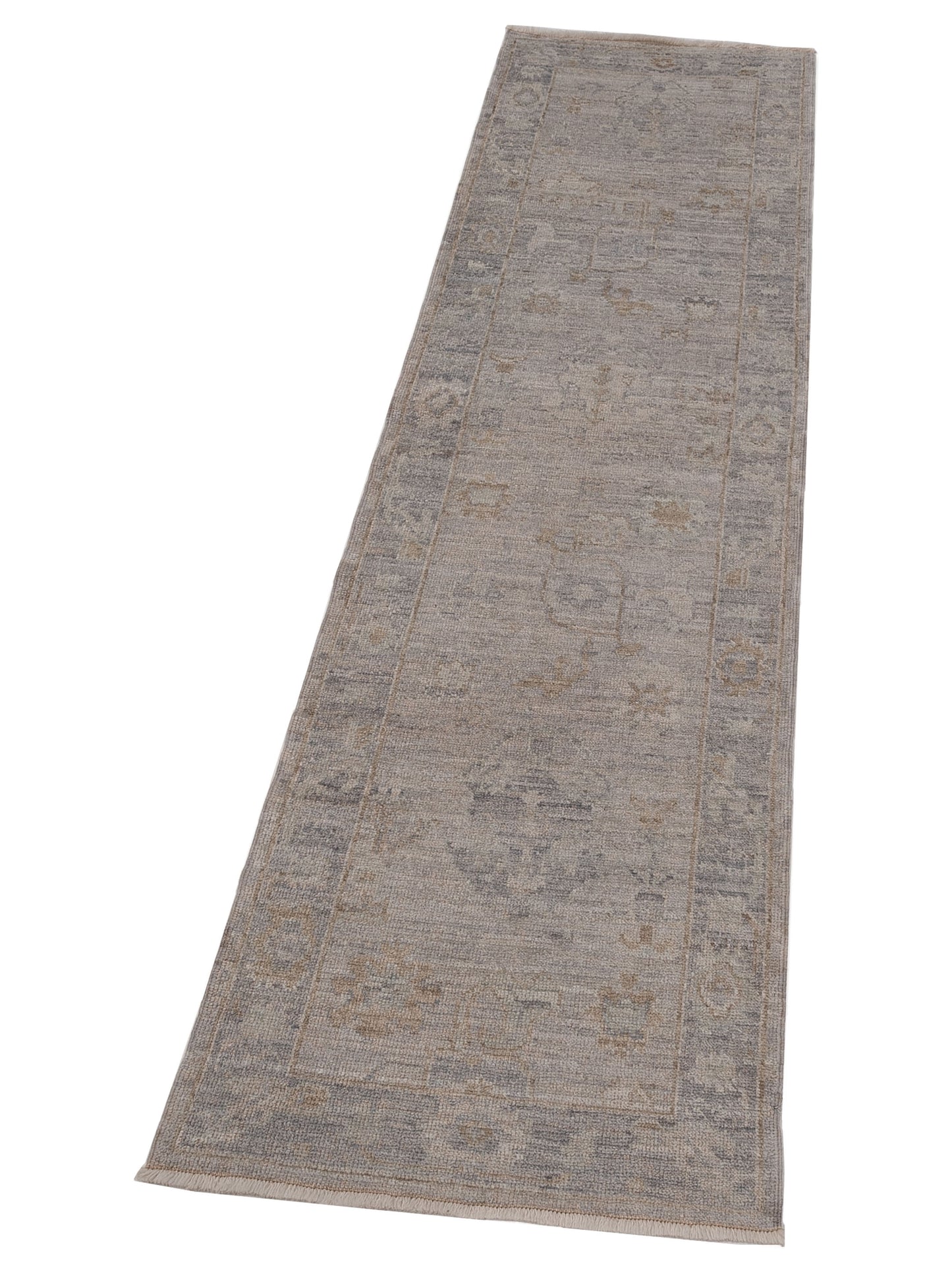 Angora Oushak 149470 Gray Gray 2.8x9.9 Hand Knotted Rug