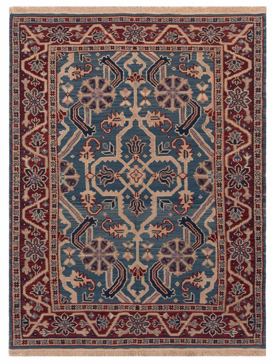 Pasha Transilvanian Kilim  Blue Red Traditional