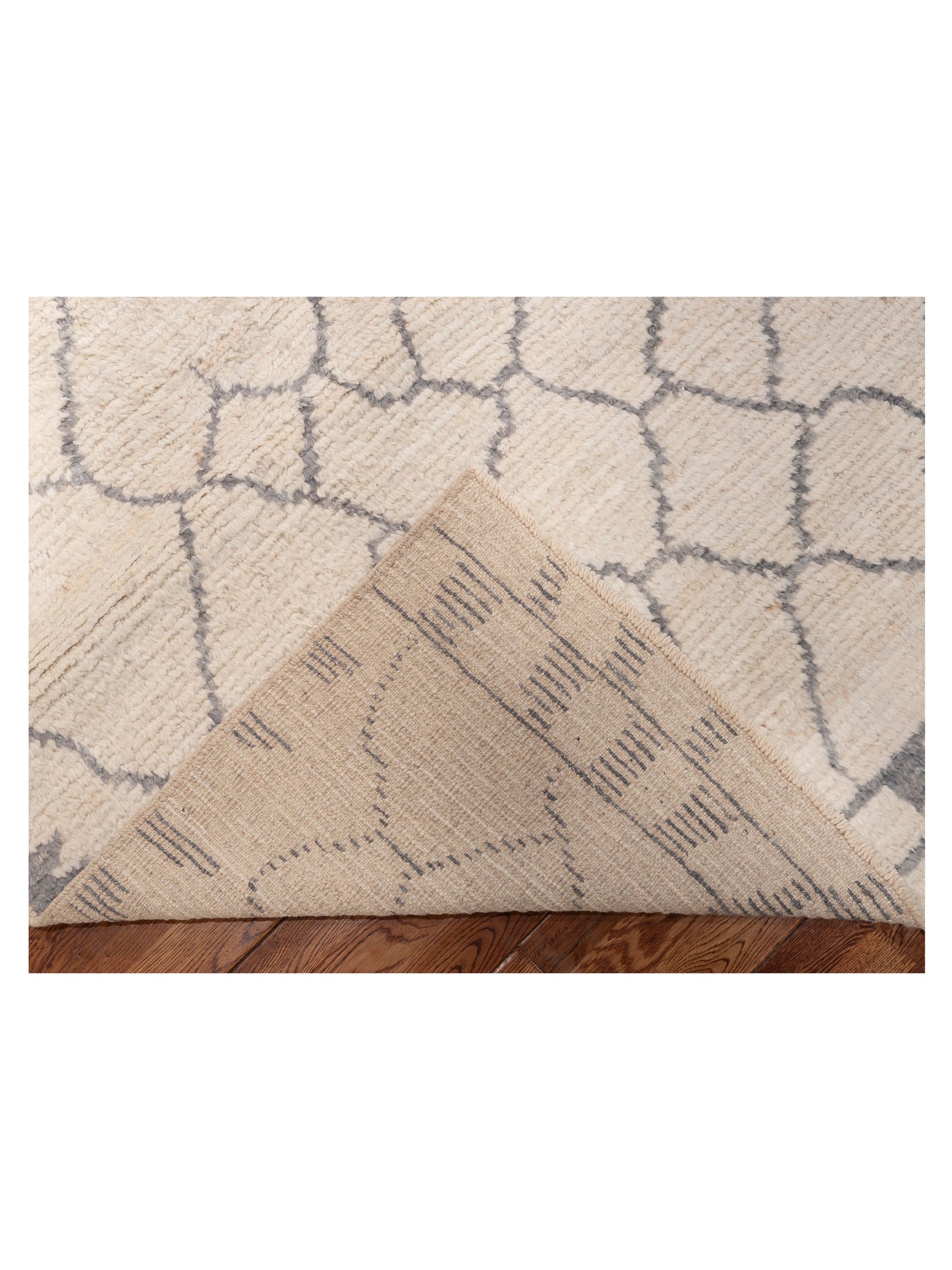 Berber Ivory Gray 12.3x15.6 Hand Knotted Rug