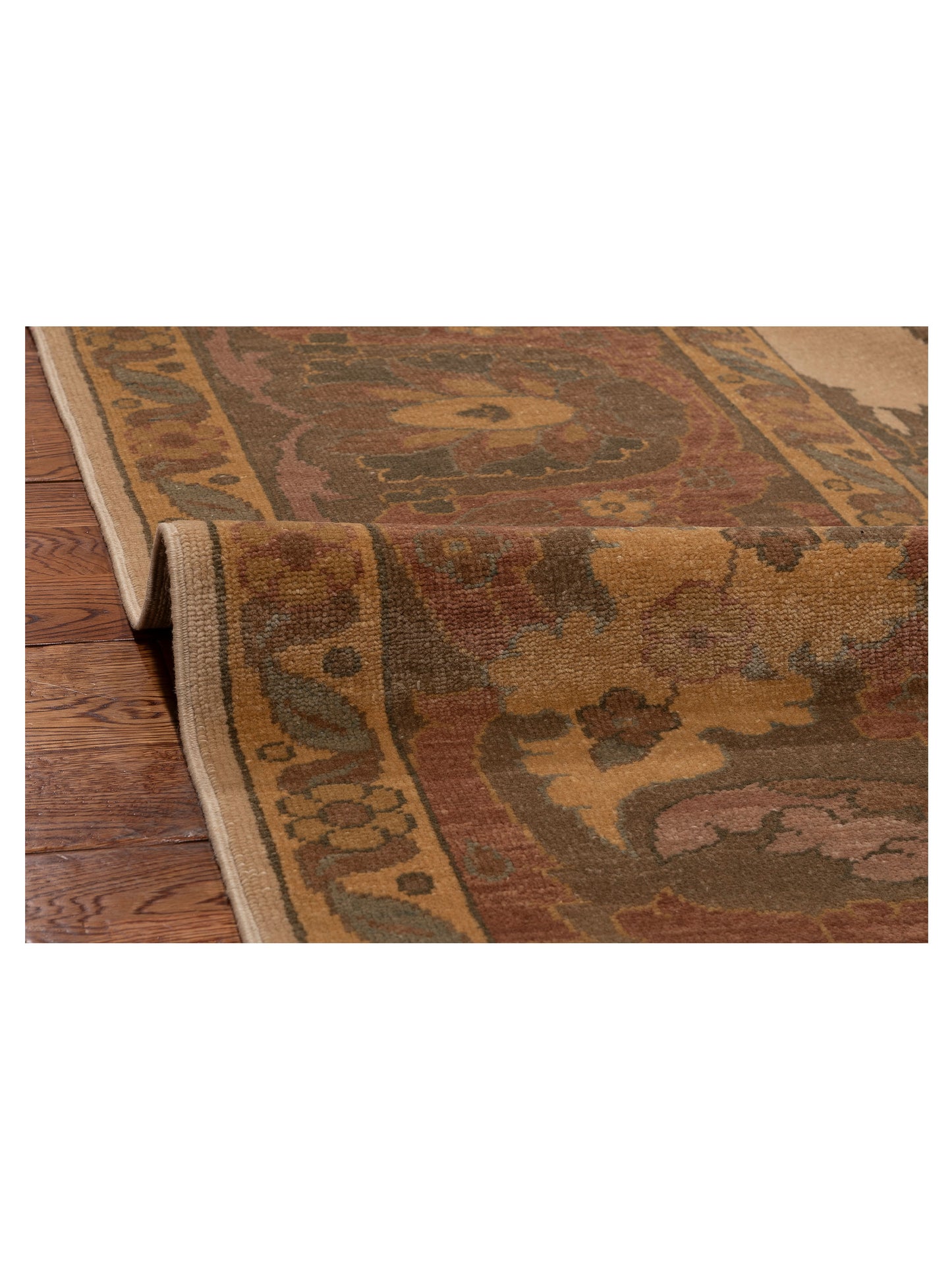 Antique Loom 108009 Ivory Green 10.4x14.3 Hand Knotted Rug