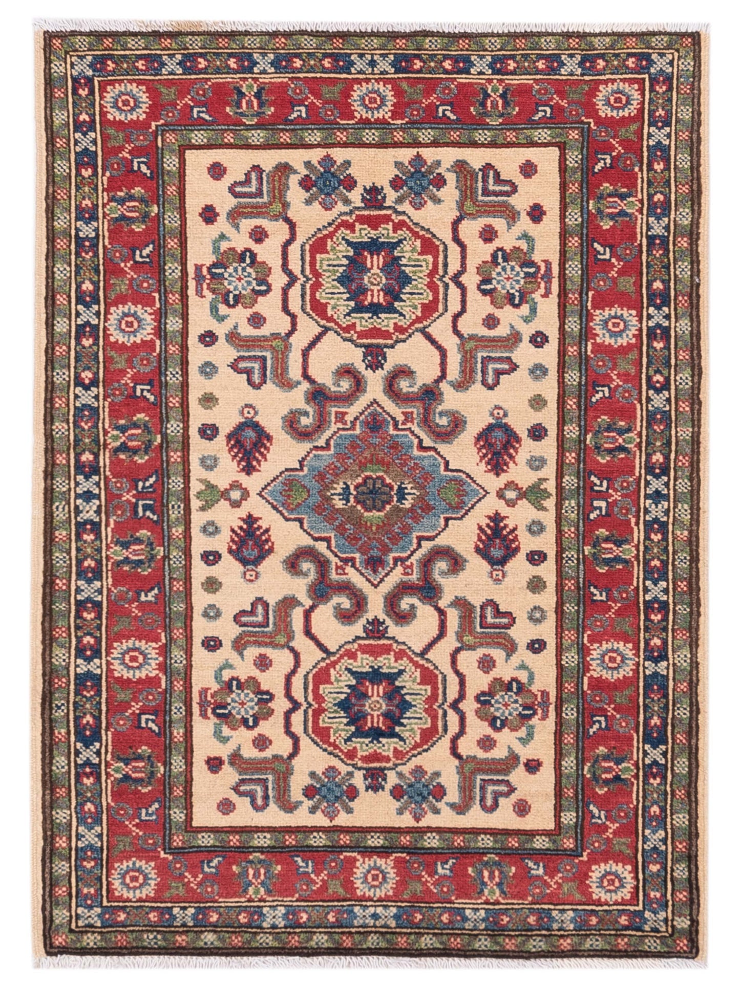 Nomad Kazak  Ivory Red Traditional