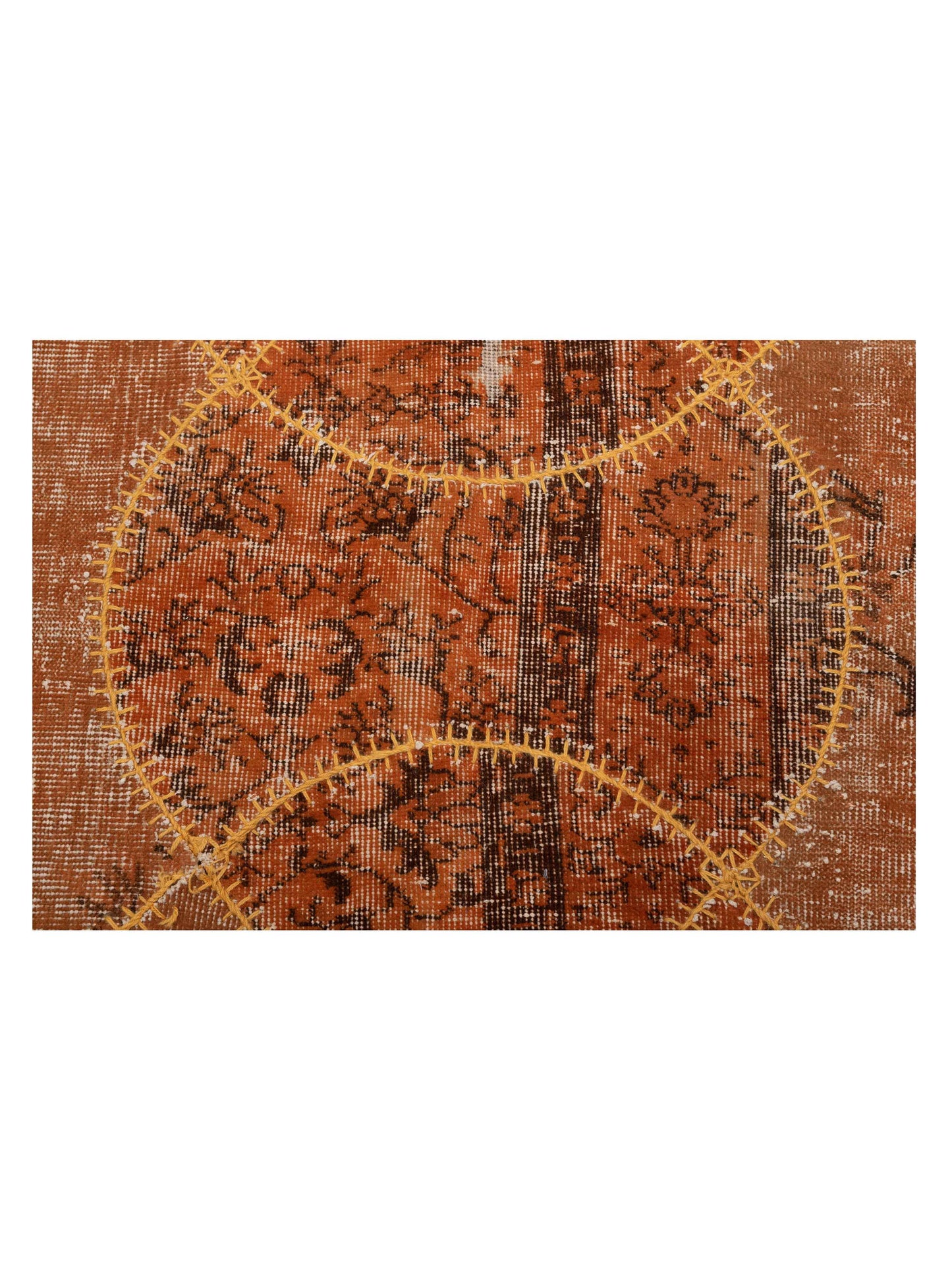Turkish Vestige Patchwork 108877 Orange 7.2x9.10 Hand Knotted Rug