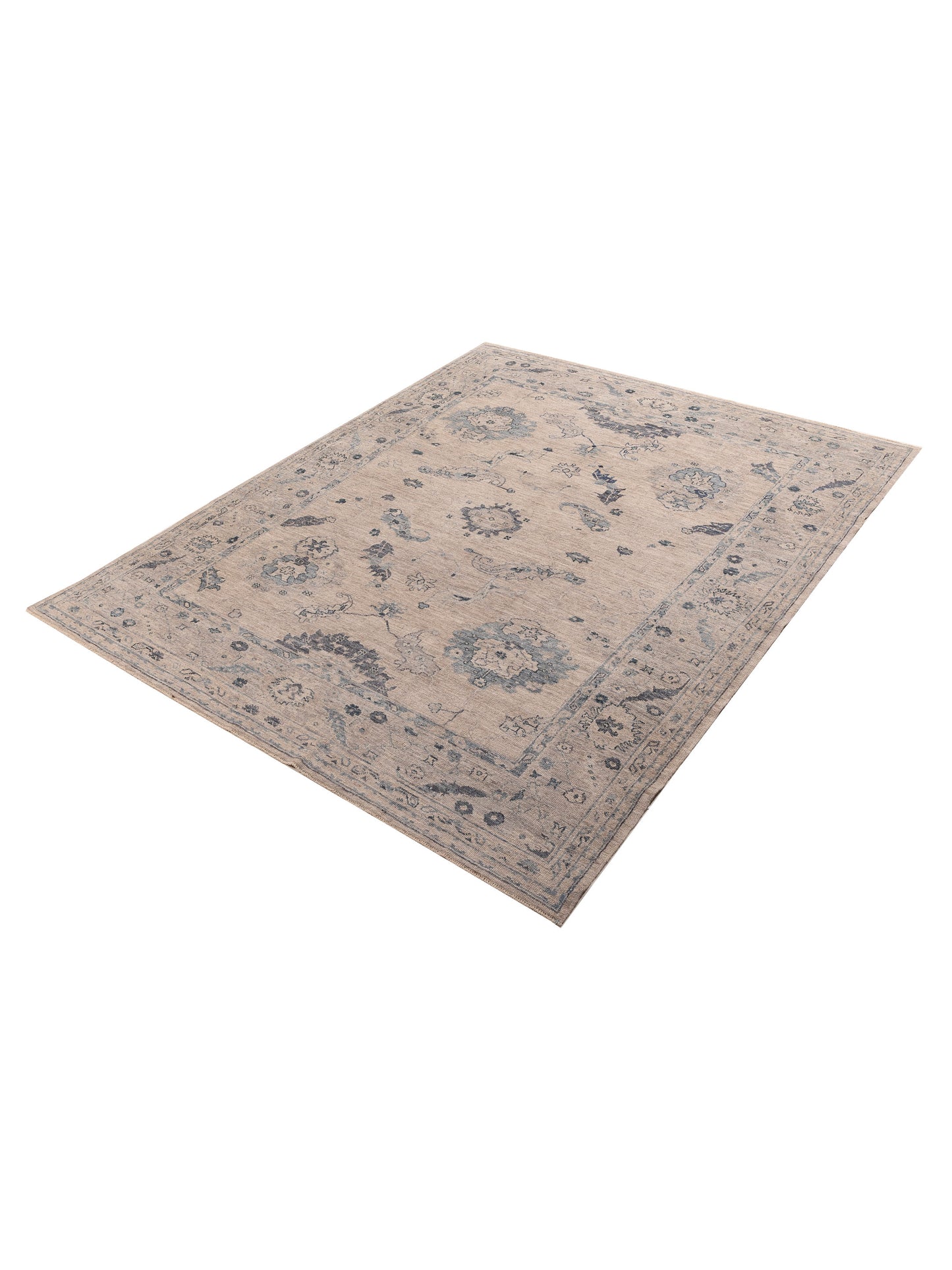 Angora Oushak 156092 Silver Gray 9.1x11.3 Hand Knotted Rug