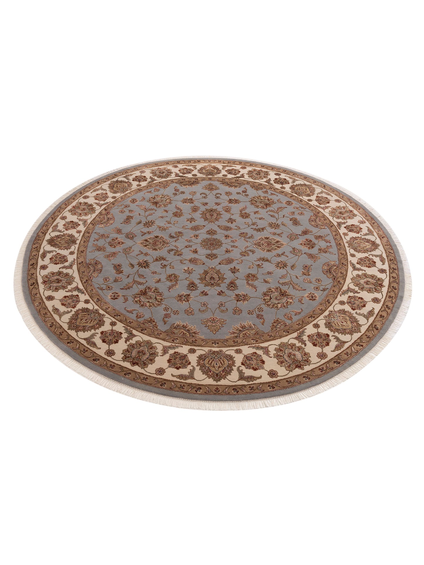 Imperial Silk 152124 Light Gray Ivory 10.1x10.1 Hand Knotted Rug