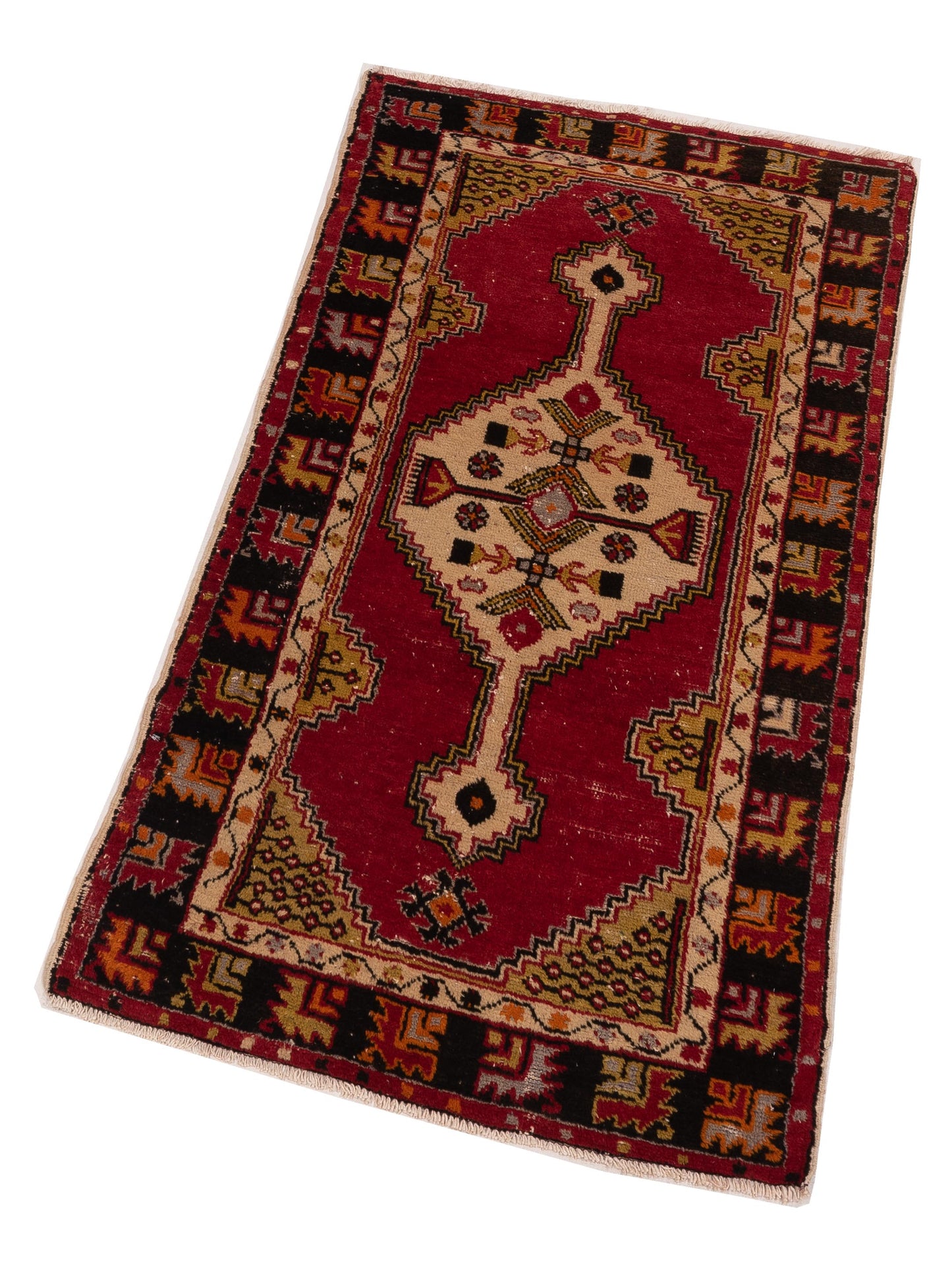 Old Anatolian 148503 Red Black 2.8x5.4 Hand Knotted Rug