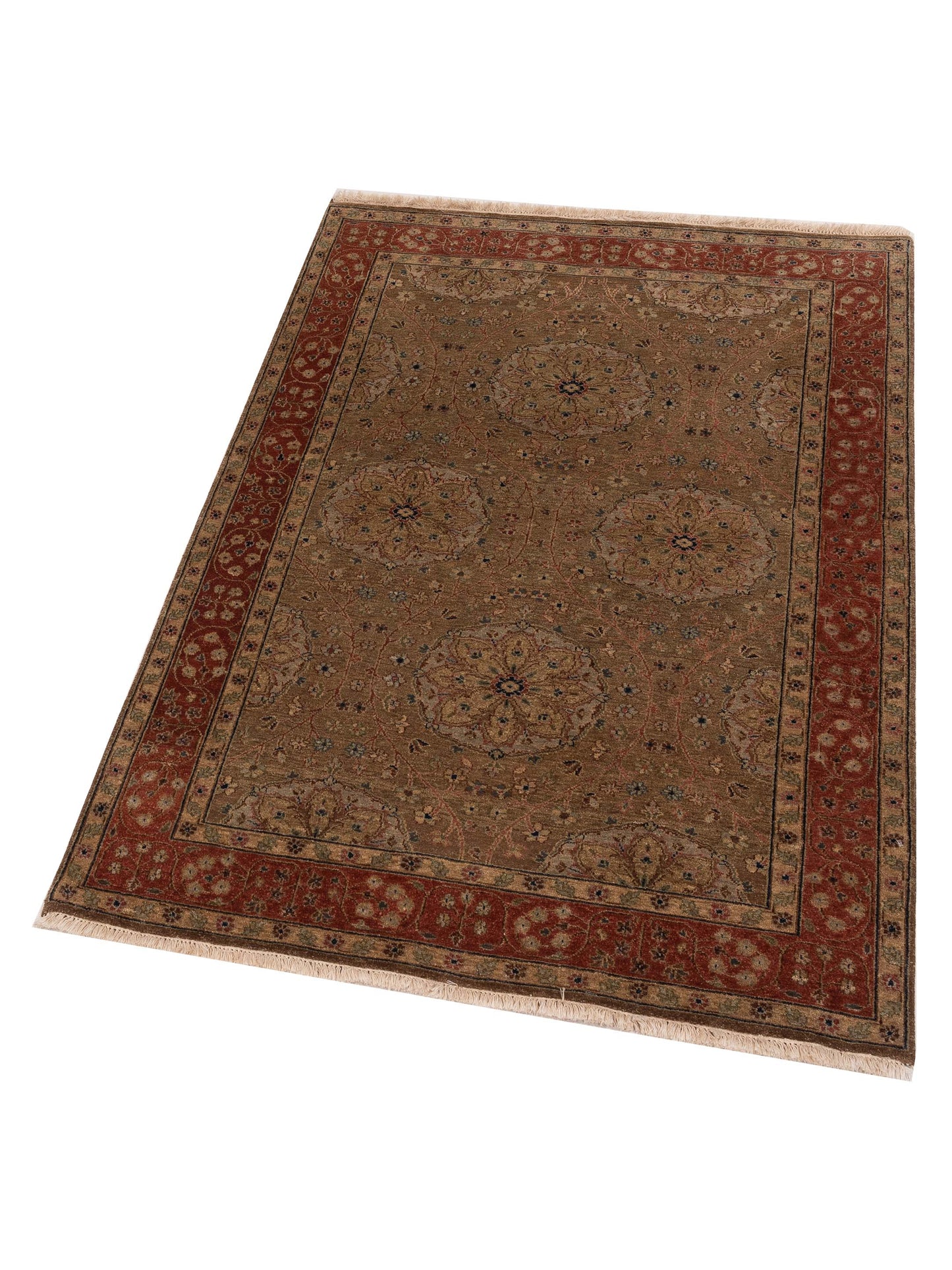 Platinum 115911 Green Rust 4.1x5.11 Hand Knotted Rug
