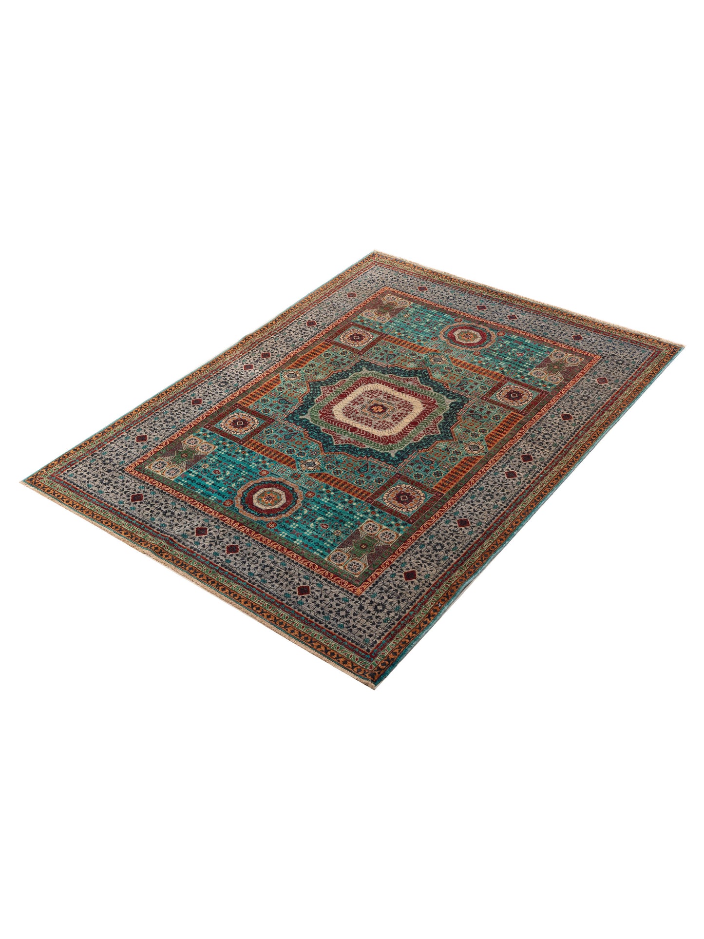 Artisan Mamluk 155294 Blue Gray 5.9x7.8 Hand Knotted Rug