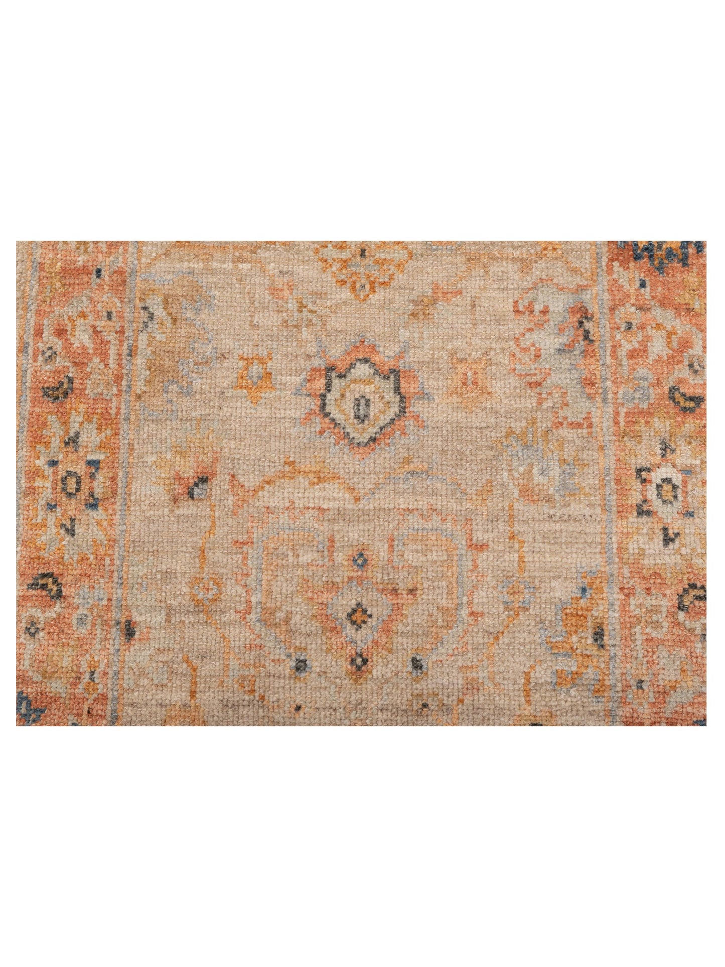 Angora Oushak 149615 Ivory Rust 2.7x13.7 Hand Knotted Rug