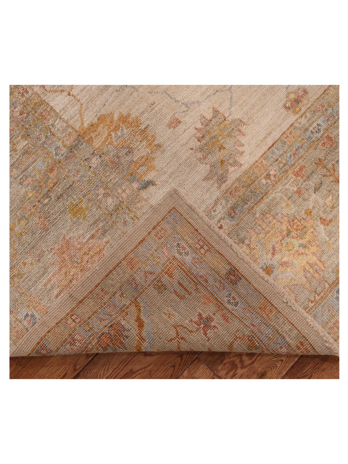 Angora Oushak 153958 Beige Beige 11.6x14.10 Hand Knotted Rug