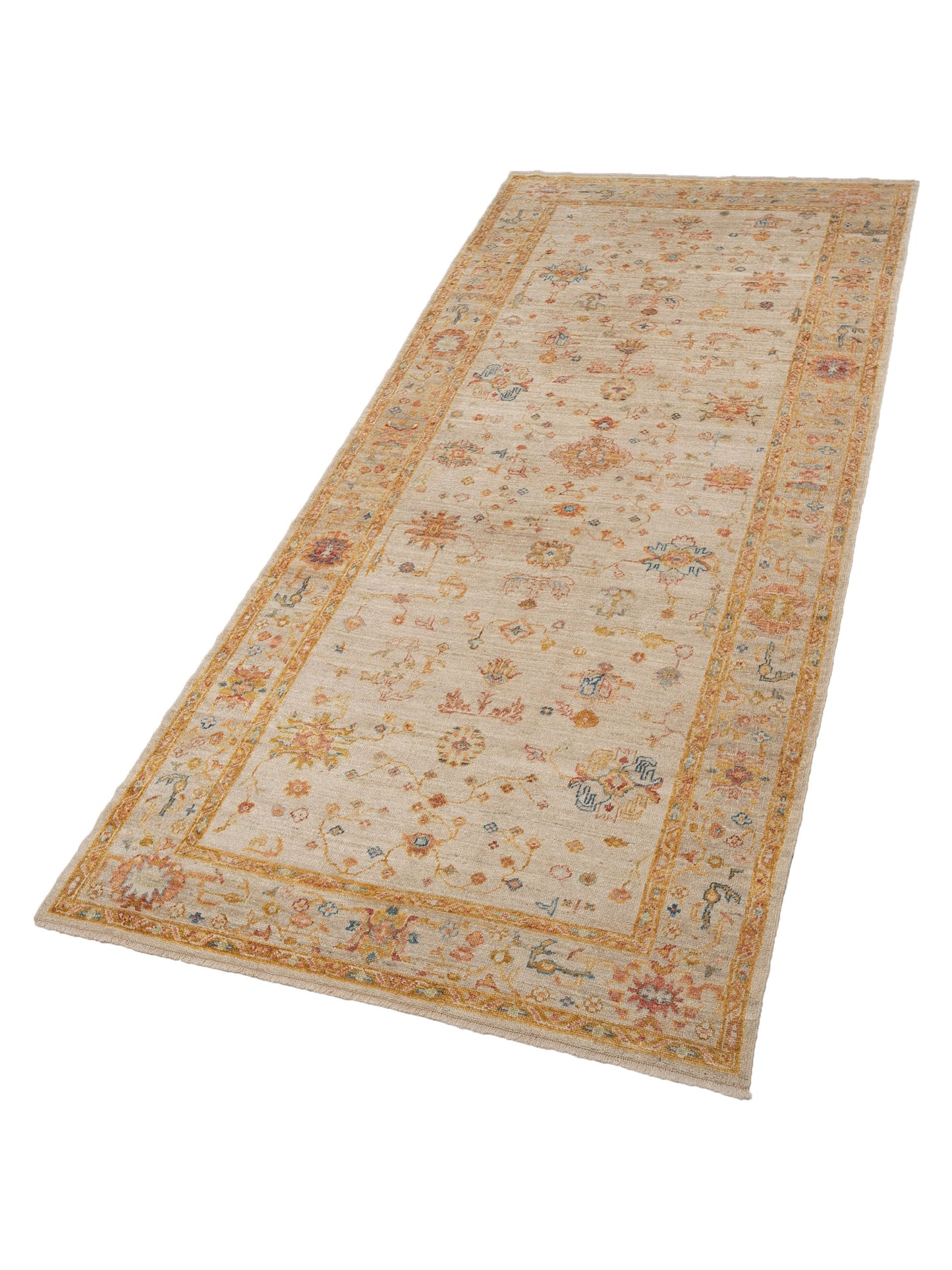 Angora Oushak 133079 Ivory Silver 6.4x13.11 Hand Knotted Rug