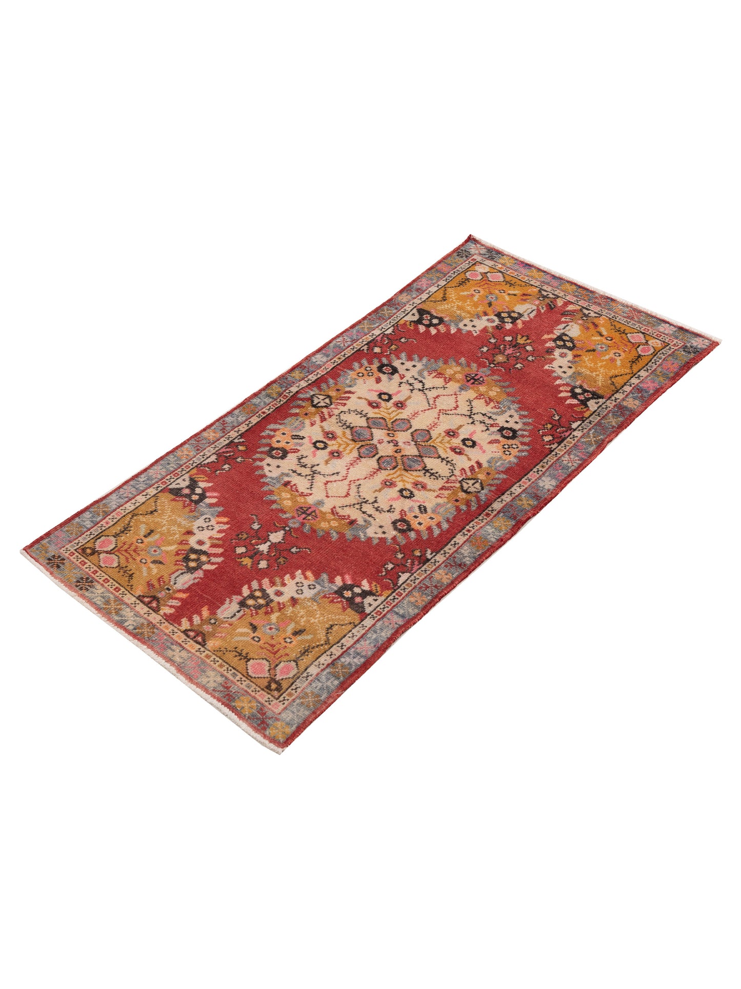 Old Anatolian 154189 Red Gray 2.10x5.8 Hand Knotted Rug
