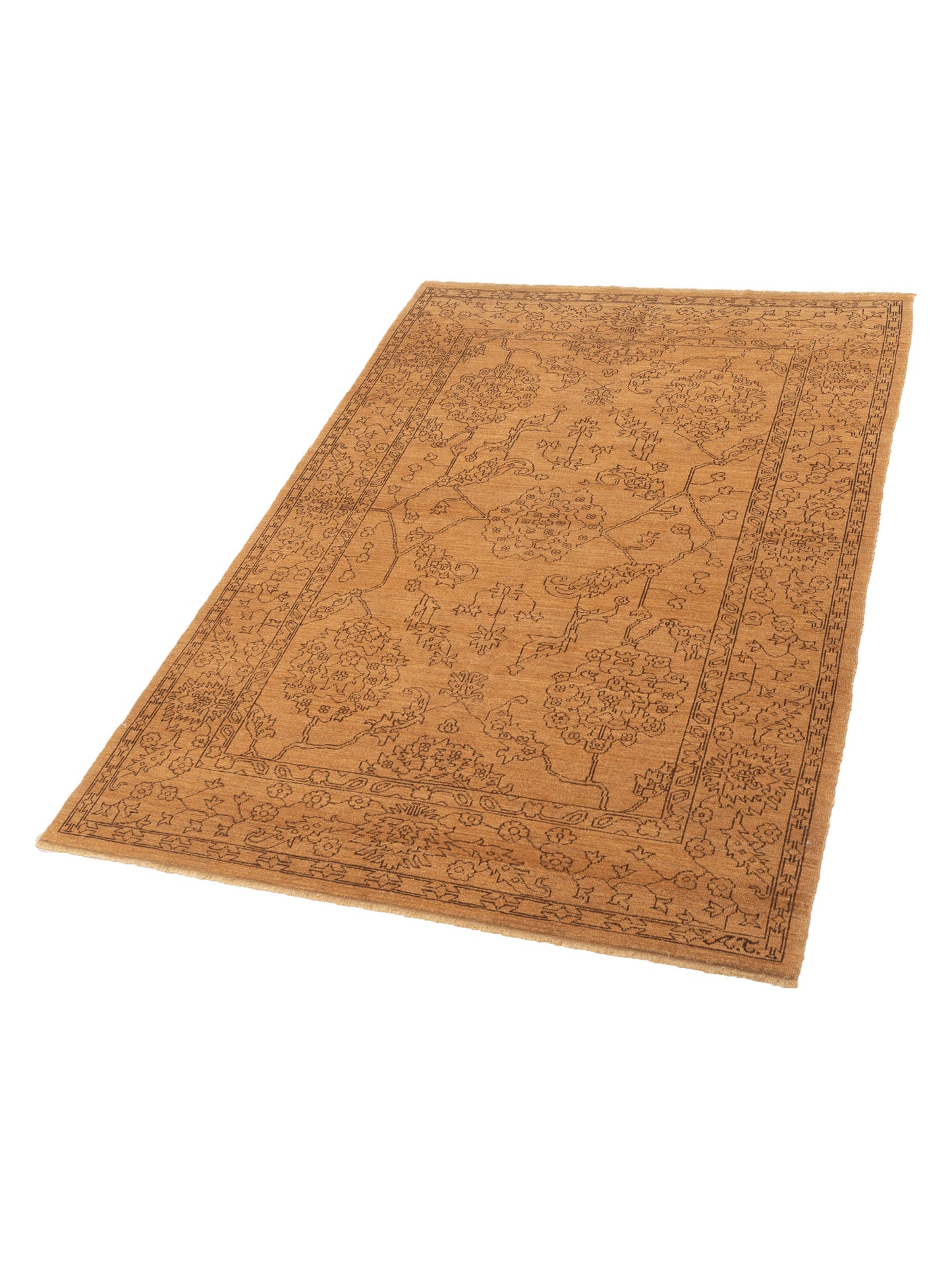 Defne Ruby Camel Brown 6.2x8.11 Hand Knotted Rug