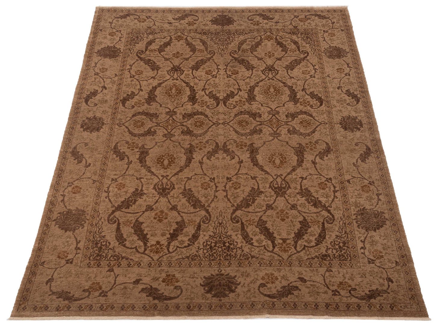 Defne Orchid Brown Brown 9.4x11.8 Hand Knotted Rug