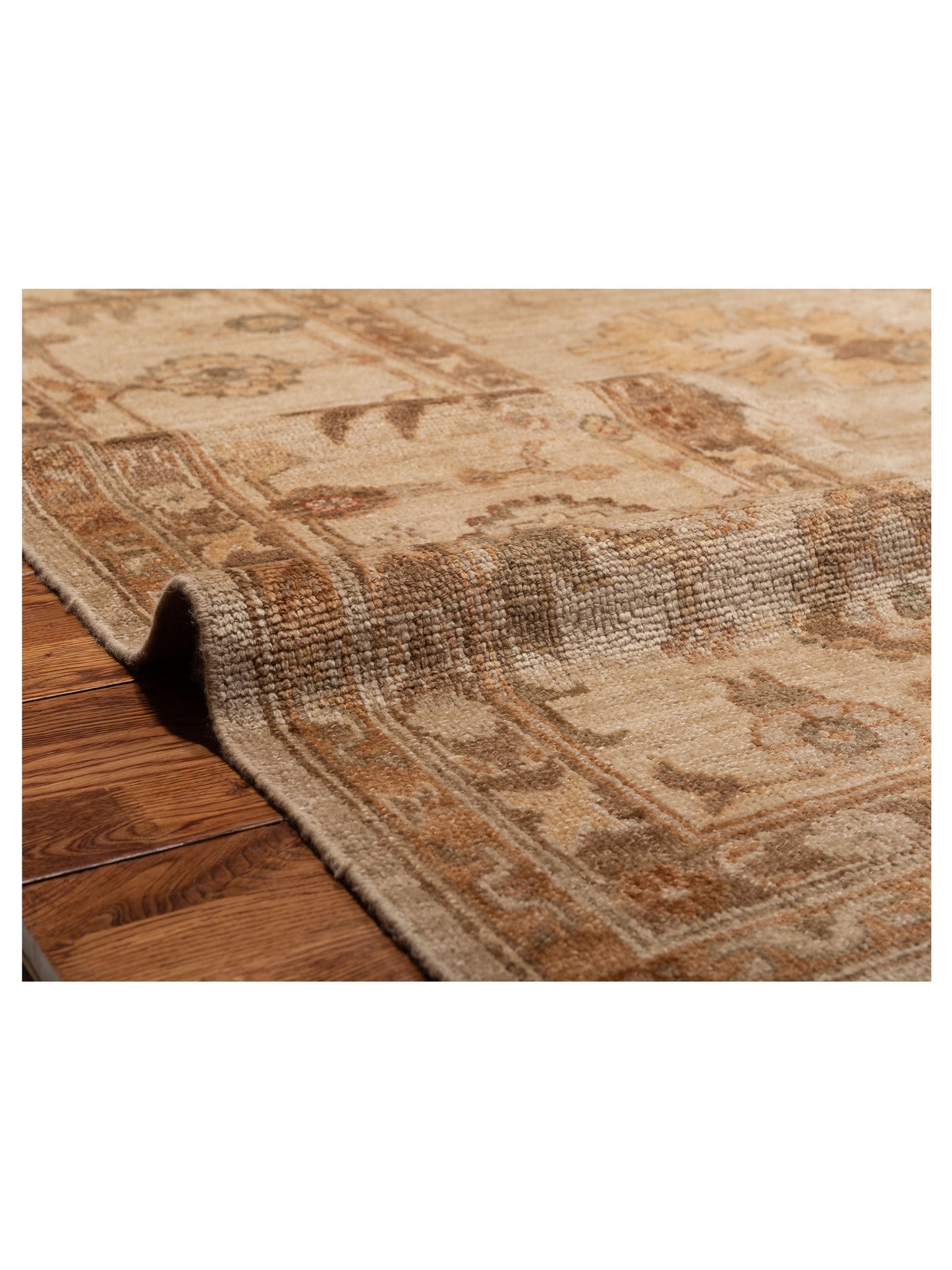Angora Oushak 107578 Silver Ivory 13.8x18.2 Hand Knotted Rug