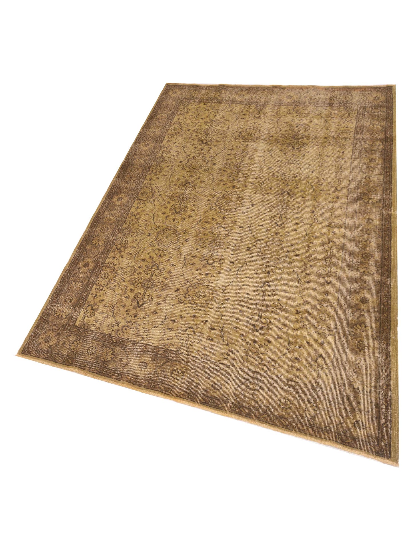 Vintage 112370 Green 5.7x8.6 Hand Knotted Rug