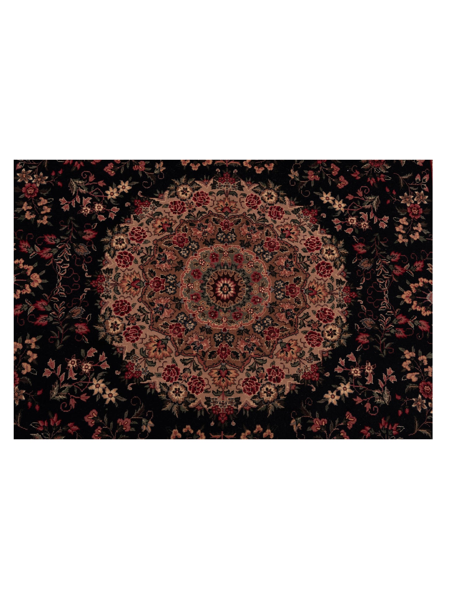 Magnolia Silk 111543 Black Beige 5.9x8.9 Hand Knotted Rug