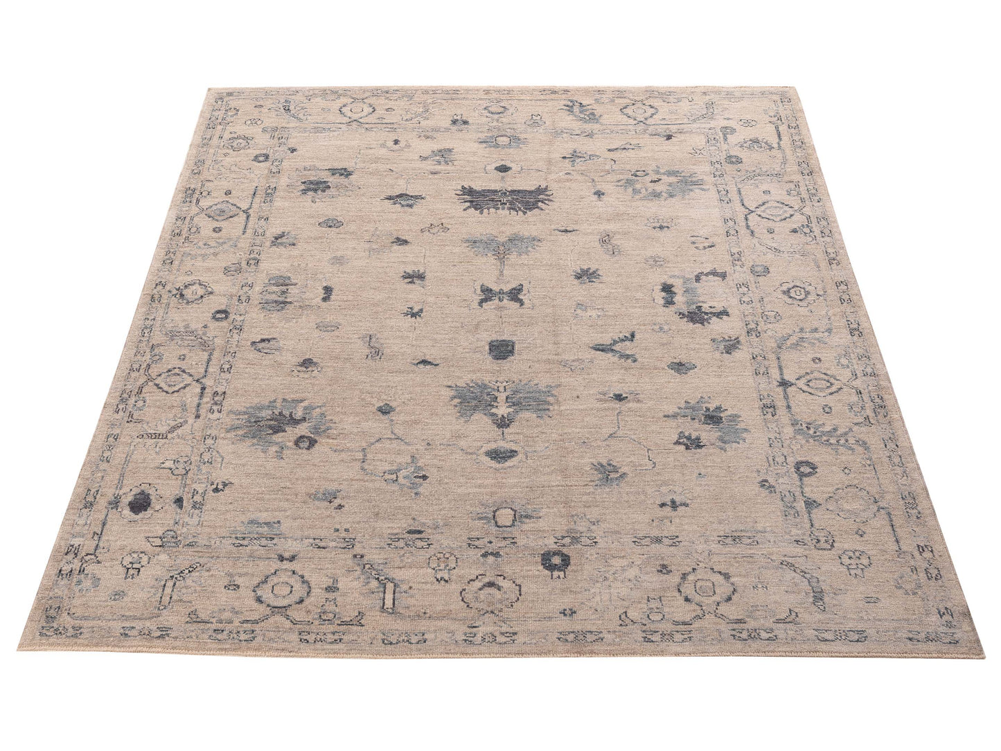 Angora Oushak 156223 Gray Gray 8.1x9.9 Hand Knotted Rug