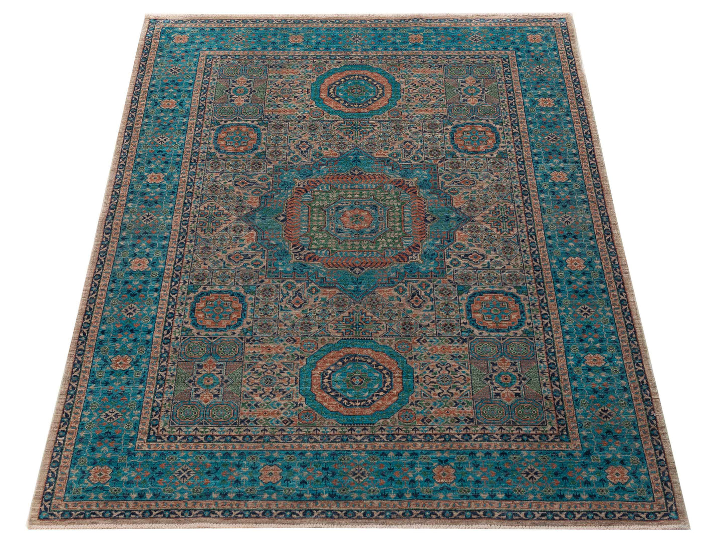 Artisan Mamluk 154744 Blue Blue 5.7x8 Hand Knotted Rug