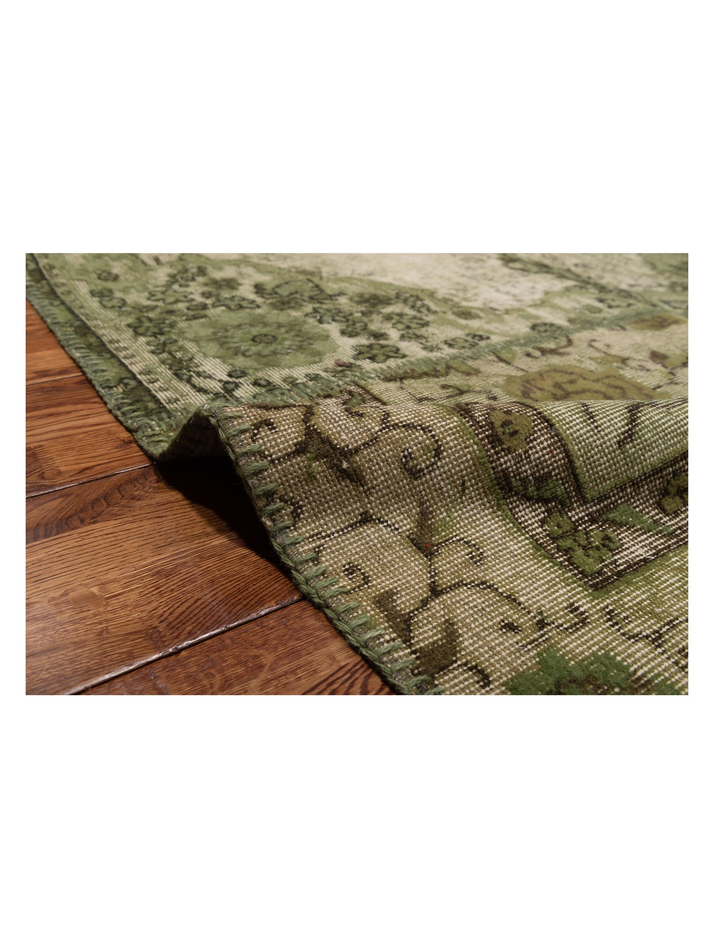Turkish Vestige Patchwork 146030 Green 10x13.11 Hand Knotted Rug