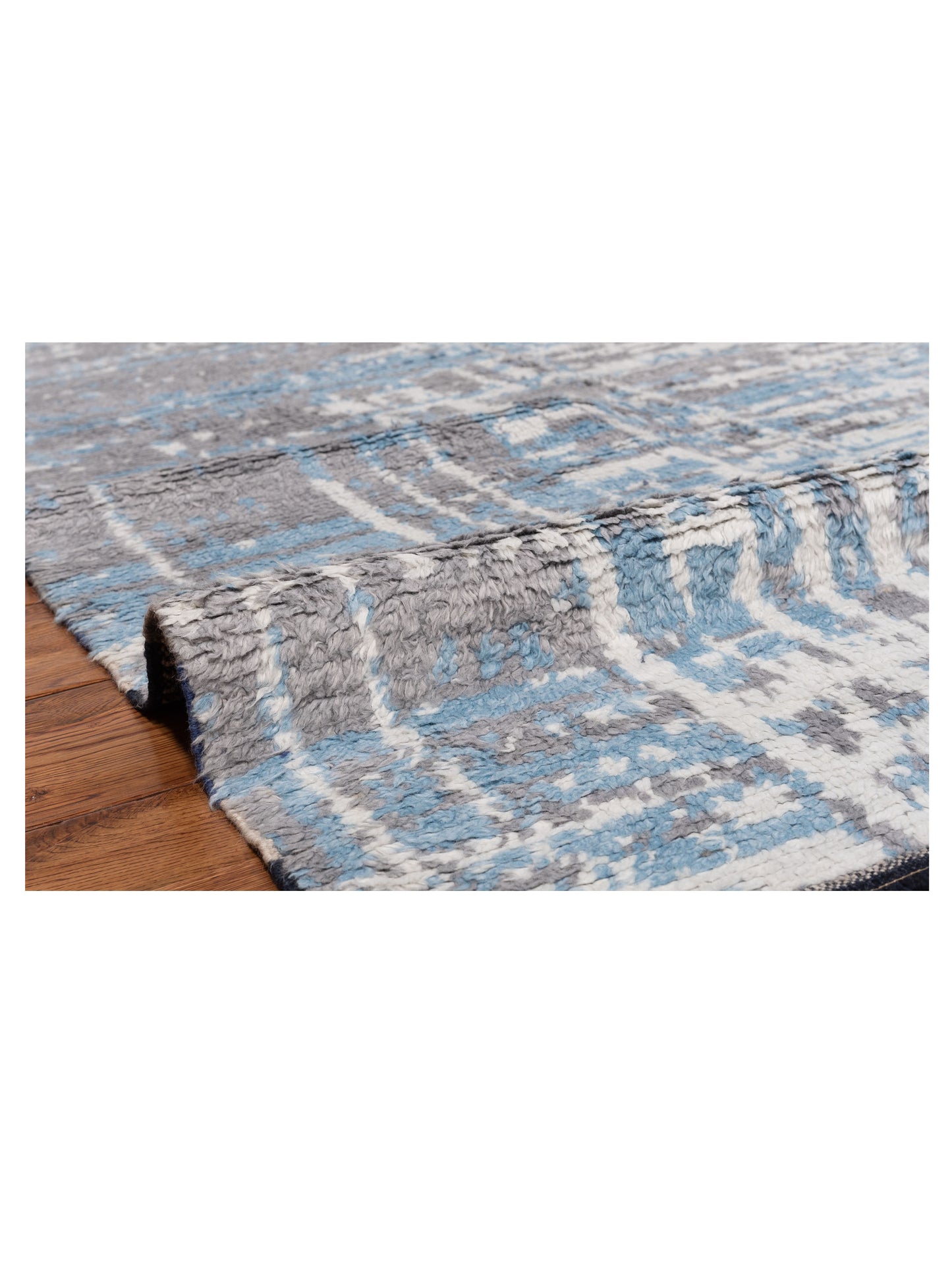 Atlas 150392 Ivory Blue 7.11x9.11 Hand Knotted Rug